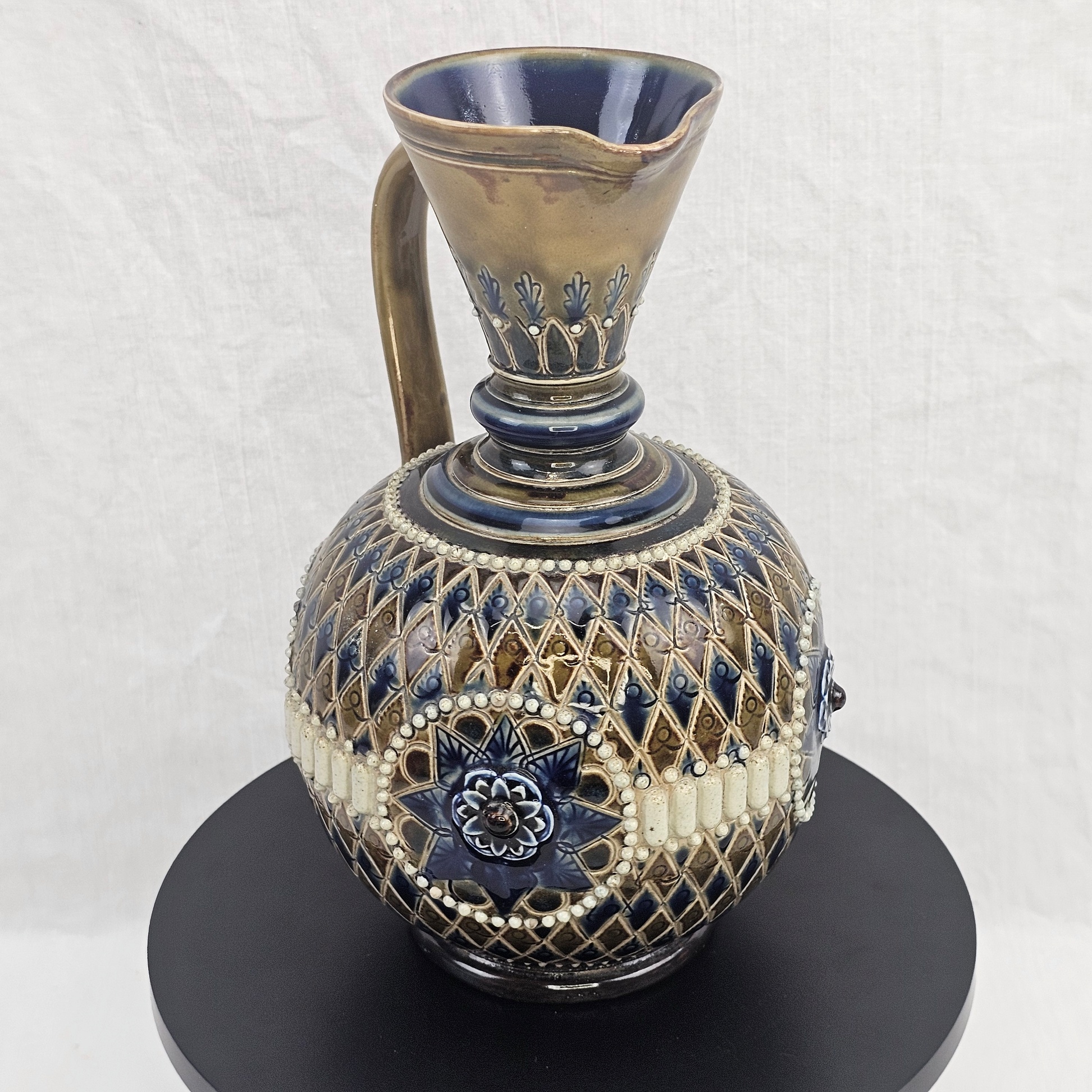 Embossed 1869-1872 Doulton Lambeth Ware Stoneware Ewer By Eliza Martin 3