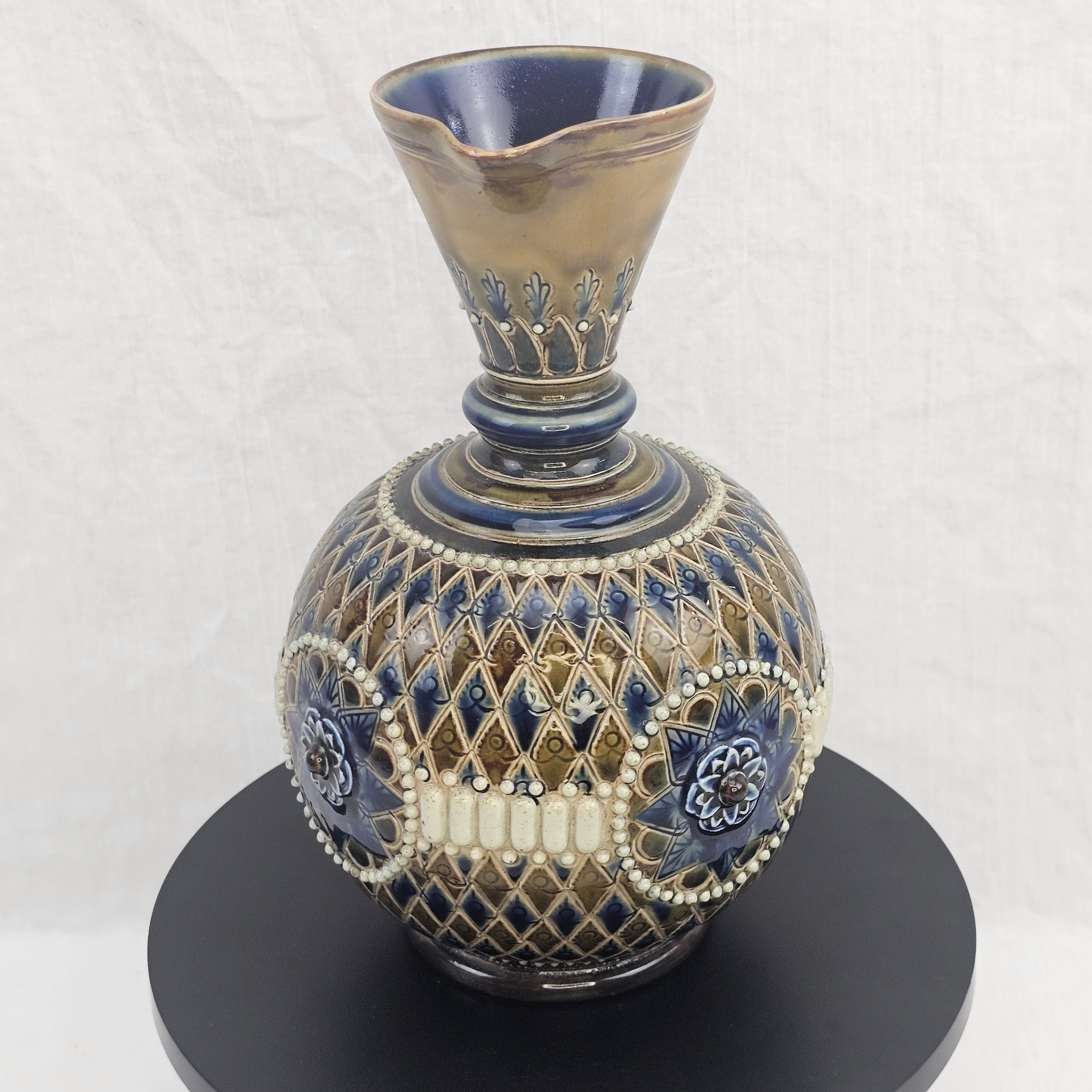 Embossed 1869-1872 Doulton Lambeth Ware Stoneware Ewer By Eliza Martin 4