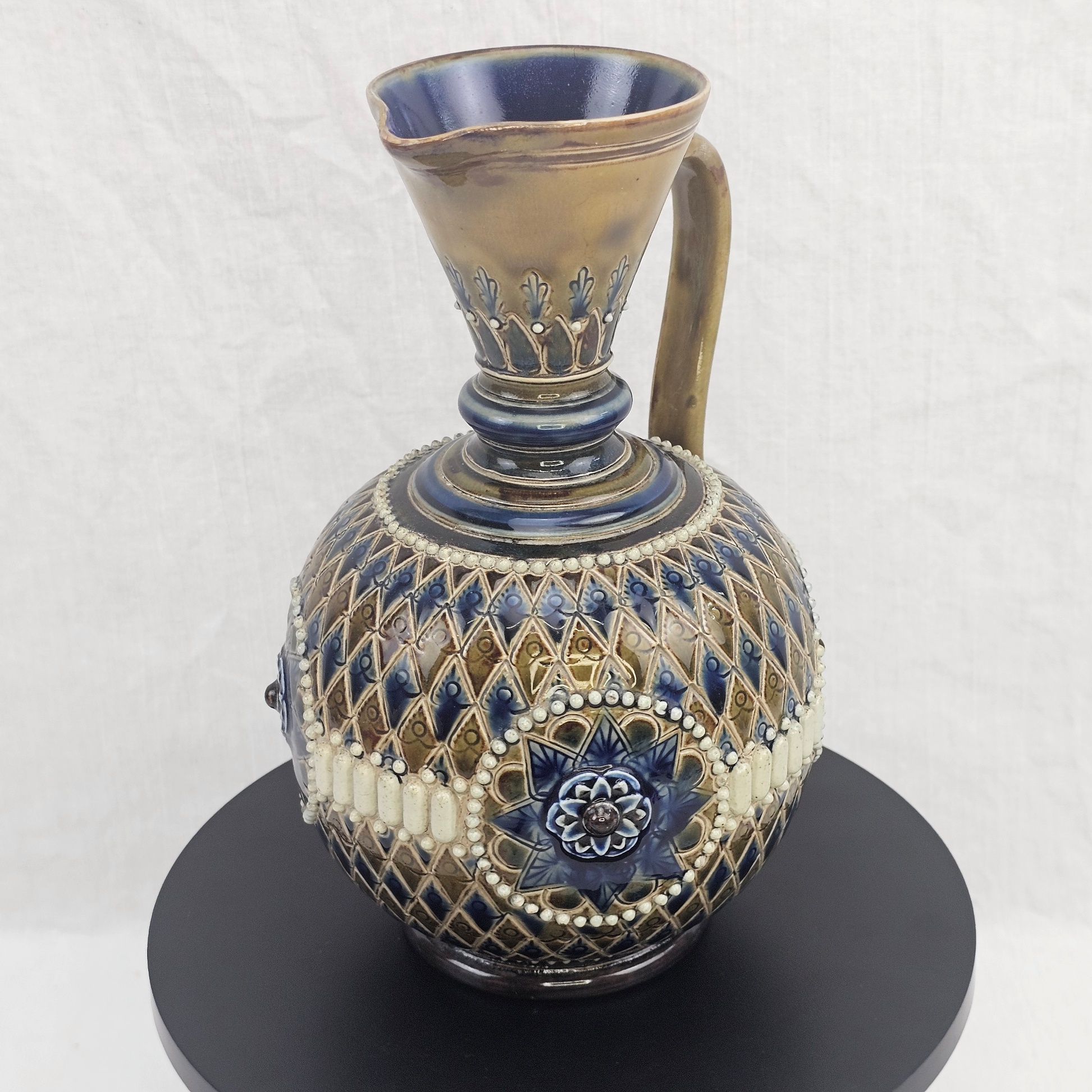 Embossed 1869-1872 Doulton Lambeth Ware Stoneware Ewer By Eliza Martin 5