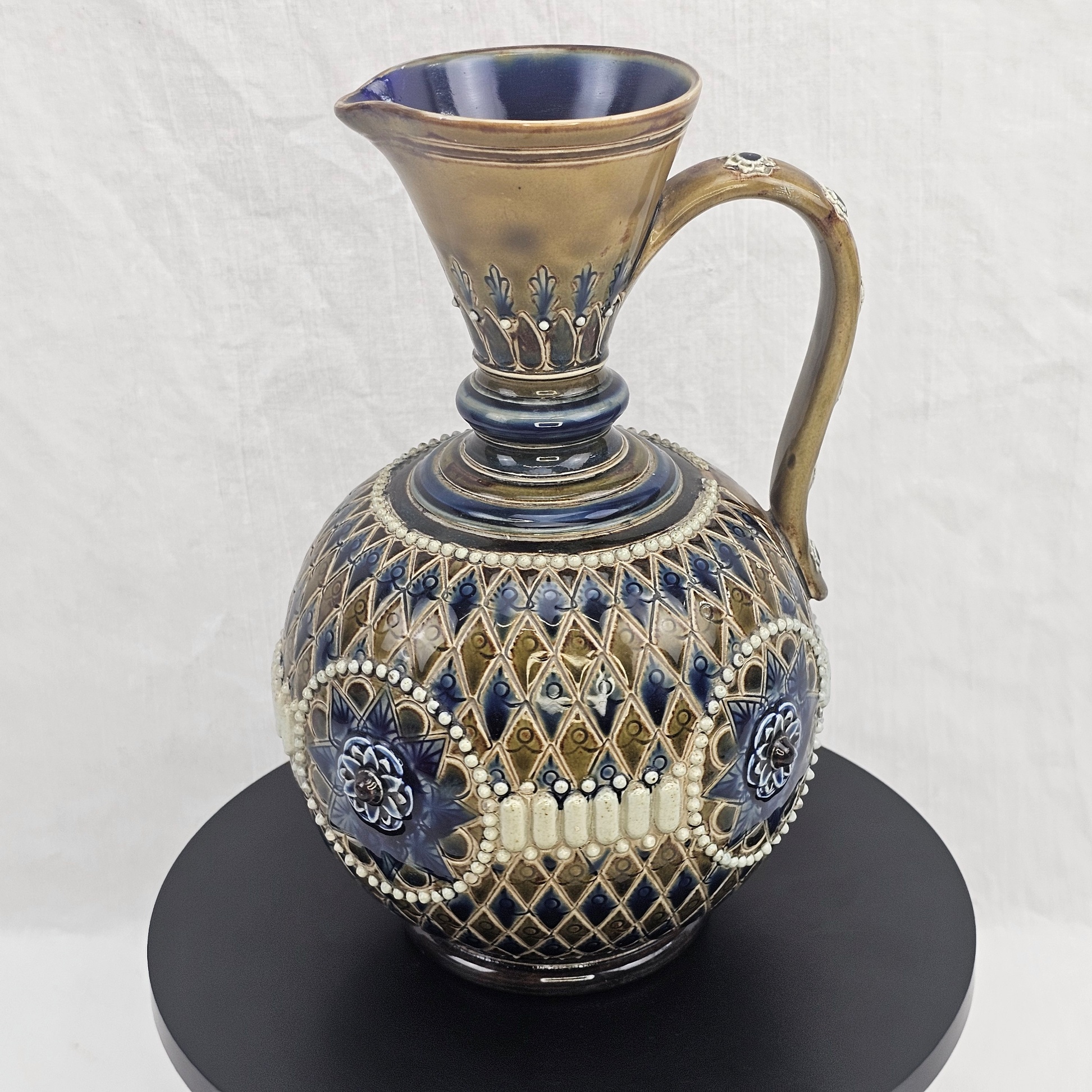 Embossed 1869-1872 Doulton Lambeth Ware Stoneware Ewer By Eliza Martin 6