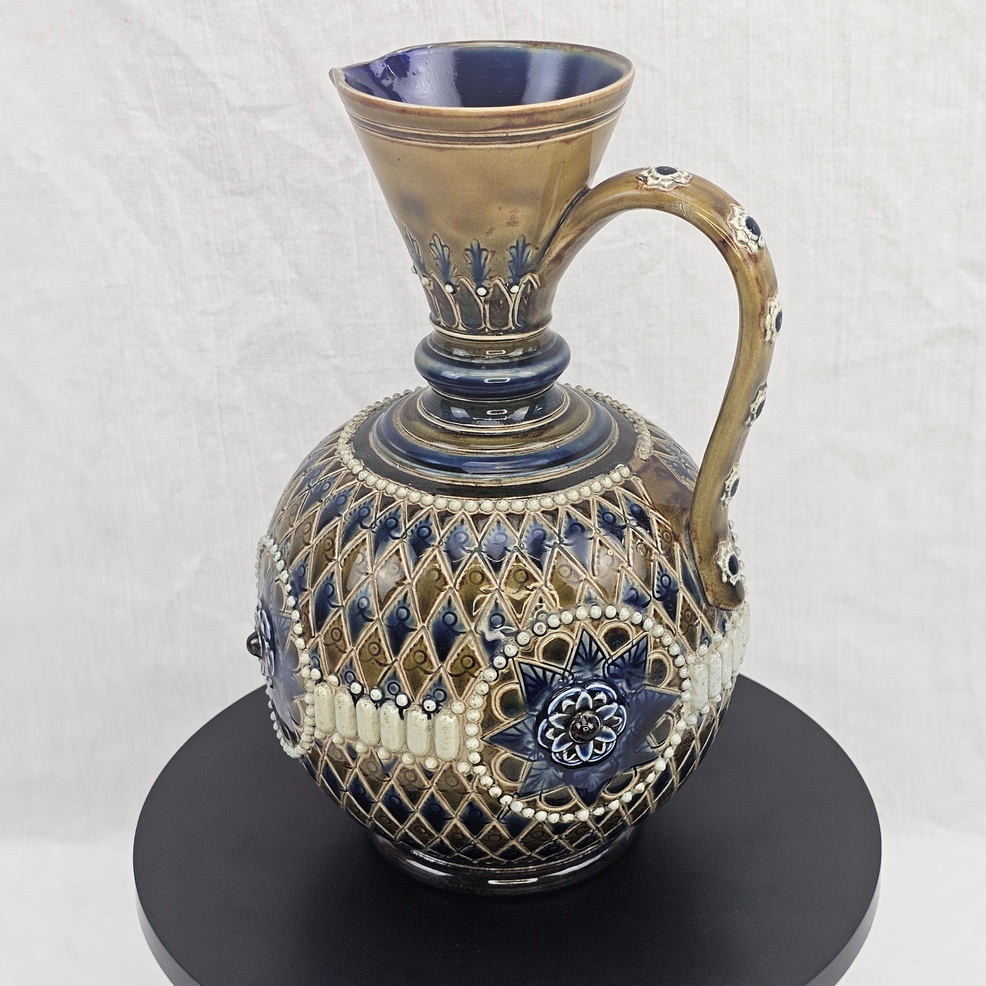 Embossed 1869-1872 Doulton Lambeth Ware Stoneware Ewer By Eliza Martin 7