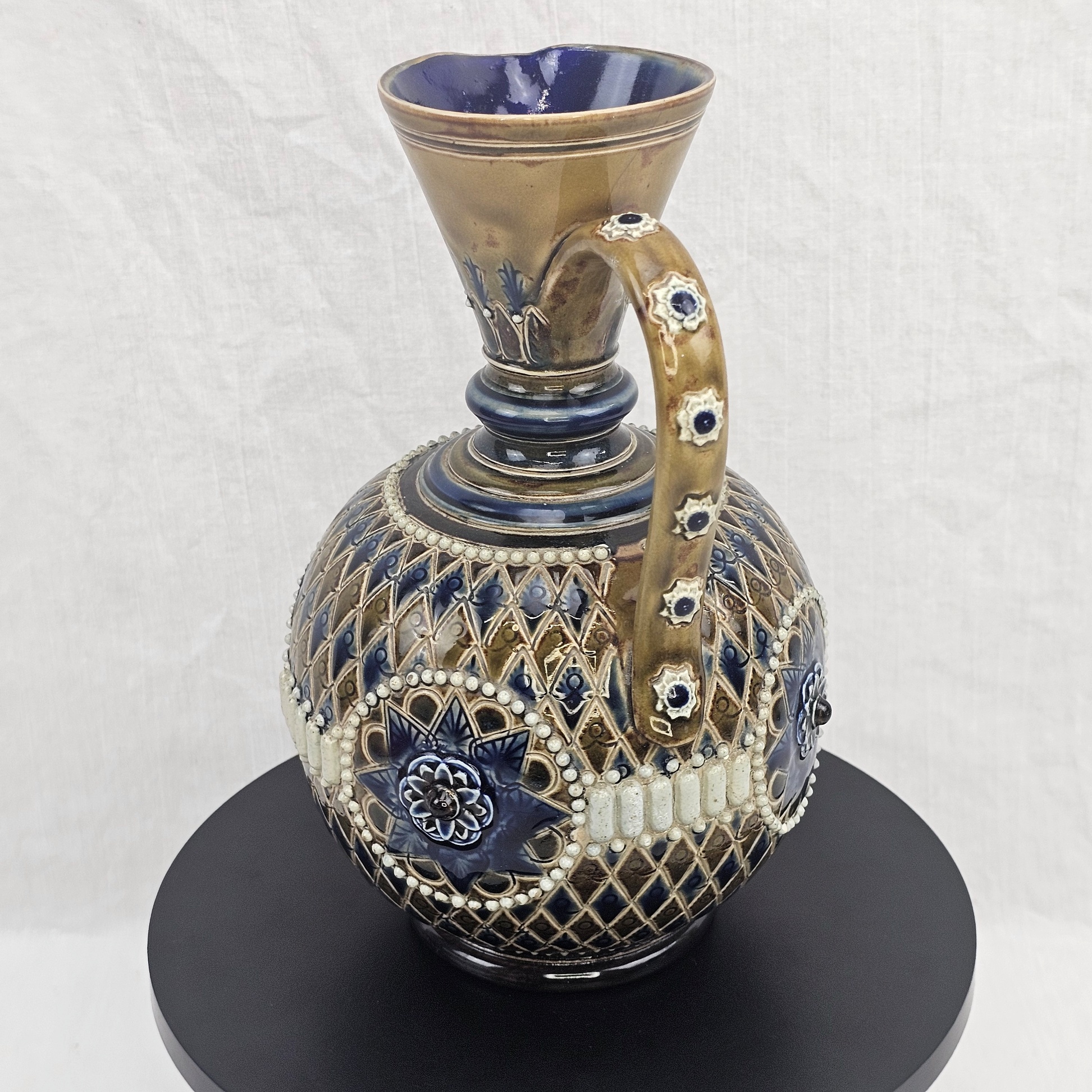 Embossed 1869-1872 Doulton Lambeth Ware Stoneware Ewer By Eliza Martin 8