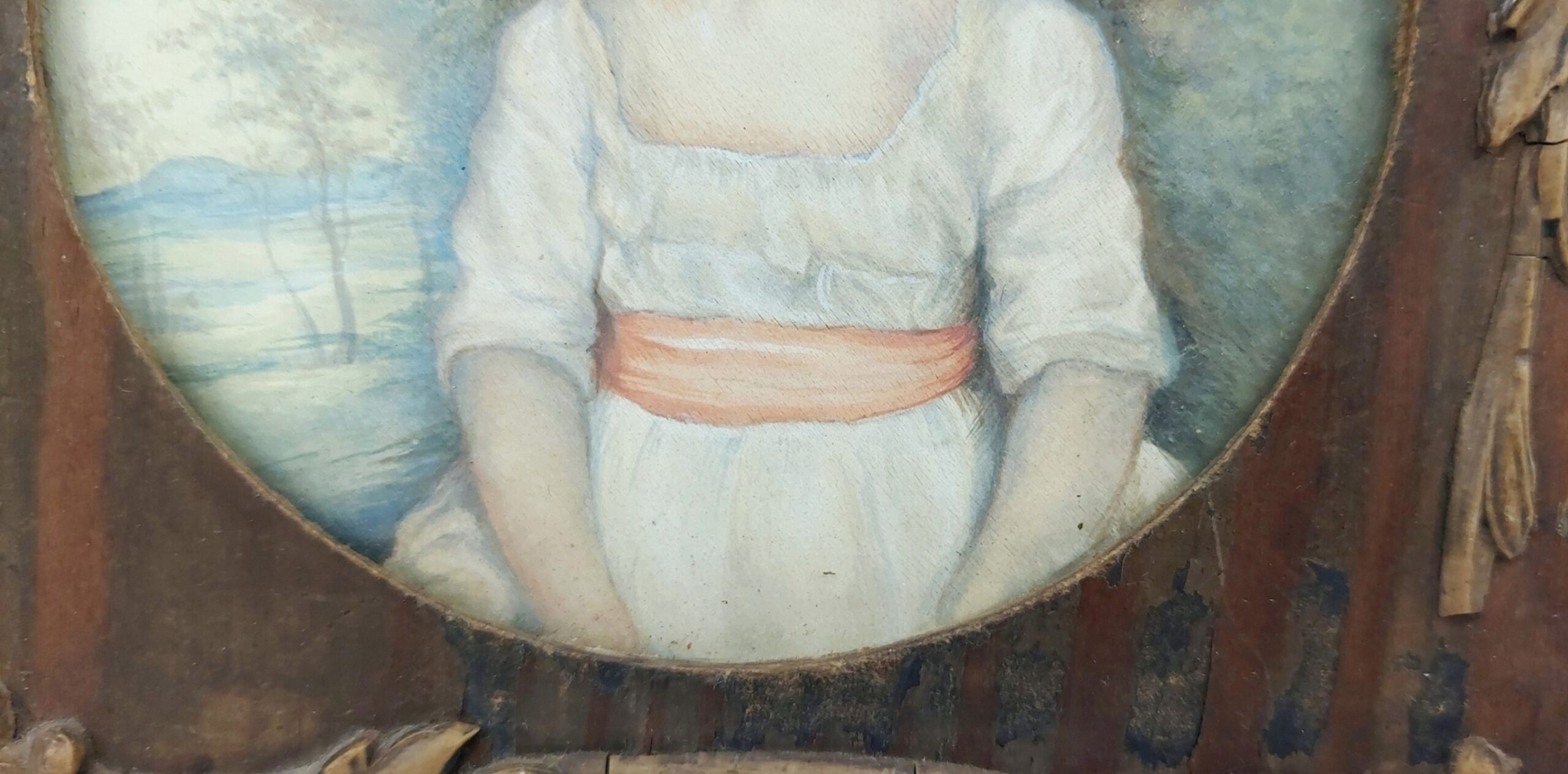 Framed Victorian Watercolour Of A Young Girl 3