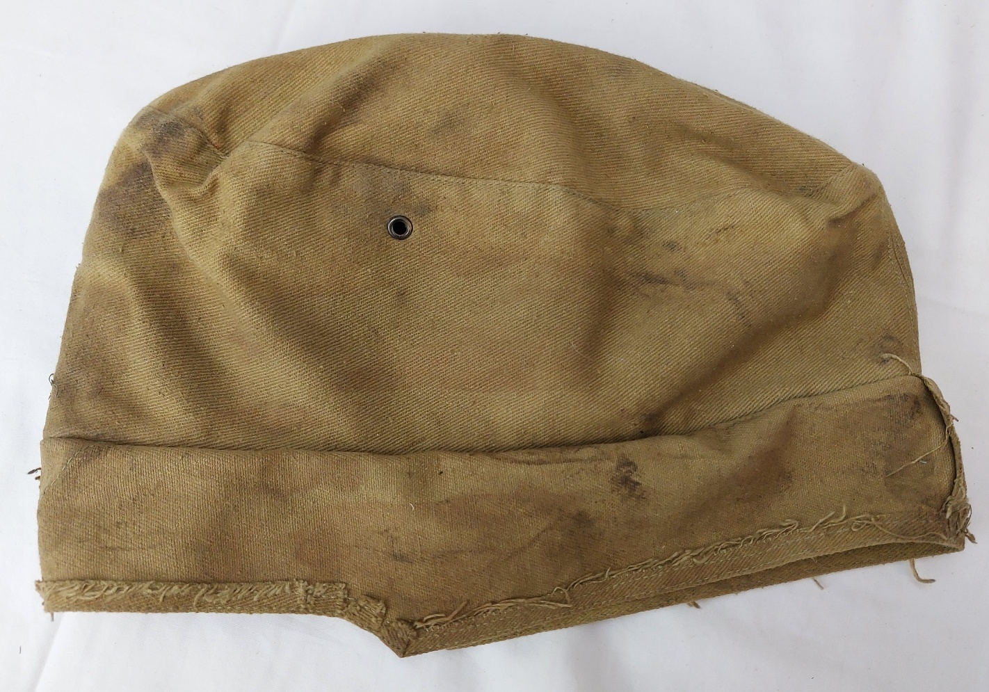 German, WW2, Deutsches Afrikakorps (DAK) Artillery Tropical Field Cap (M40 Feldmütze), Denazified, Palm Tree Marked, Size 55 & Dated 1942 - Image 8