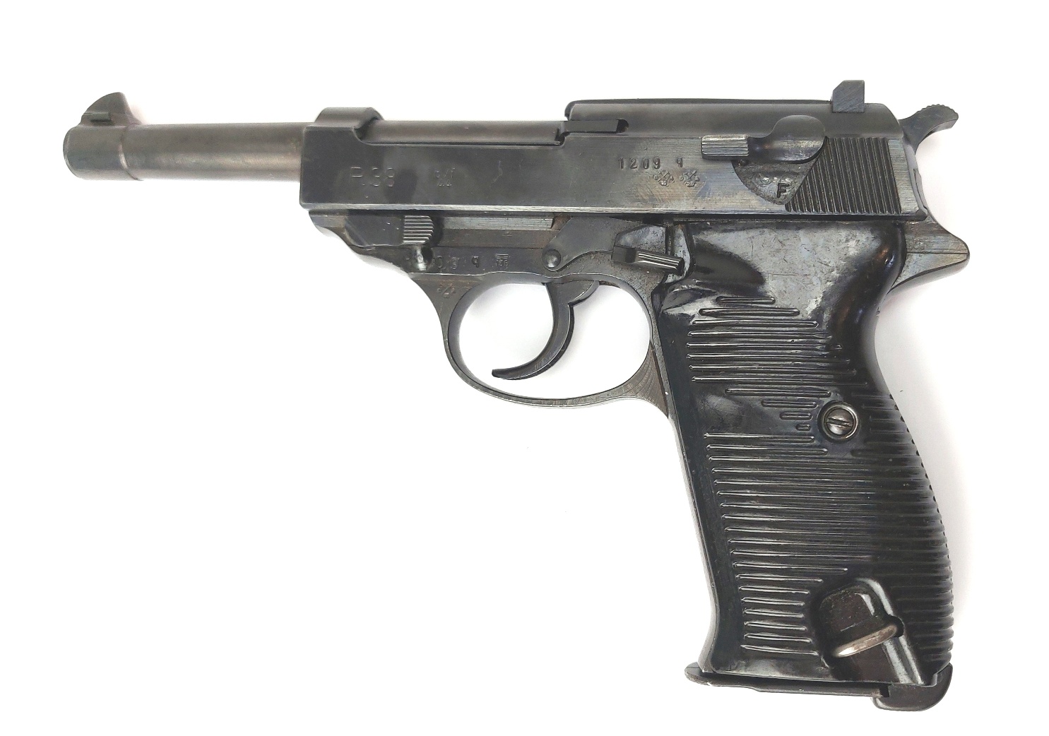 German, WW2 - Dated 1944, Mauser-Werke P.38 Semi-Automatic Pistol, byf 44, WaA135, Serial No. 1209q, Matching Numbers, EU Deactivated, with WaA135 Magazine