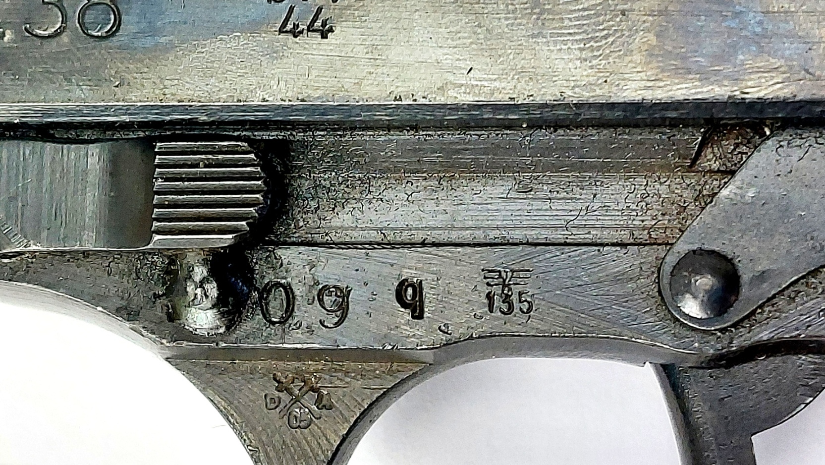 German, WW2 - Dated 1944, Mauser-Werke P.38 Semi-Automatic Pistol, byf 44, WaA135, Serial No. 1209q, Matching Numbers, EU Deactivated, with WaA135 Magazine - Image 11