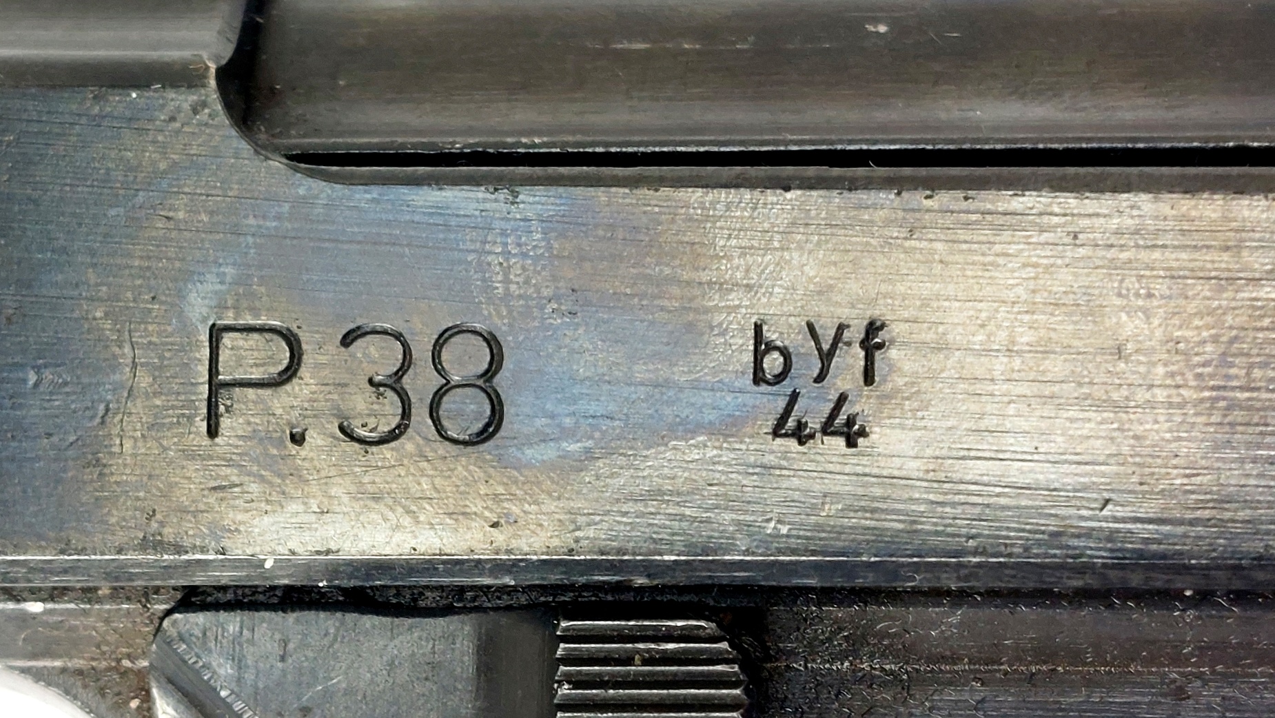 German, WW2 - Dated 1944, Mauser-Werke P.38 Semi-Automatic Pistol, byf 44, WaA135, Serial No. 1209q, Matching Numbers, EU Deactivated, with WaA135 Magazine - Image 9