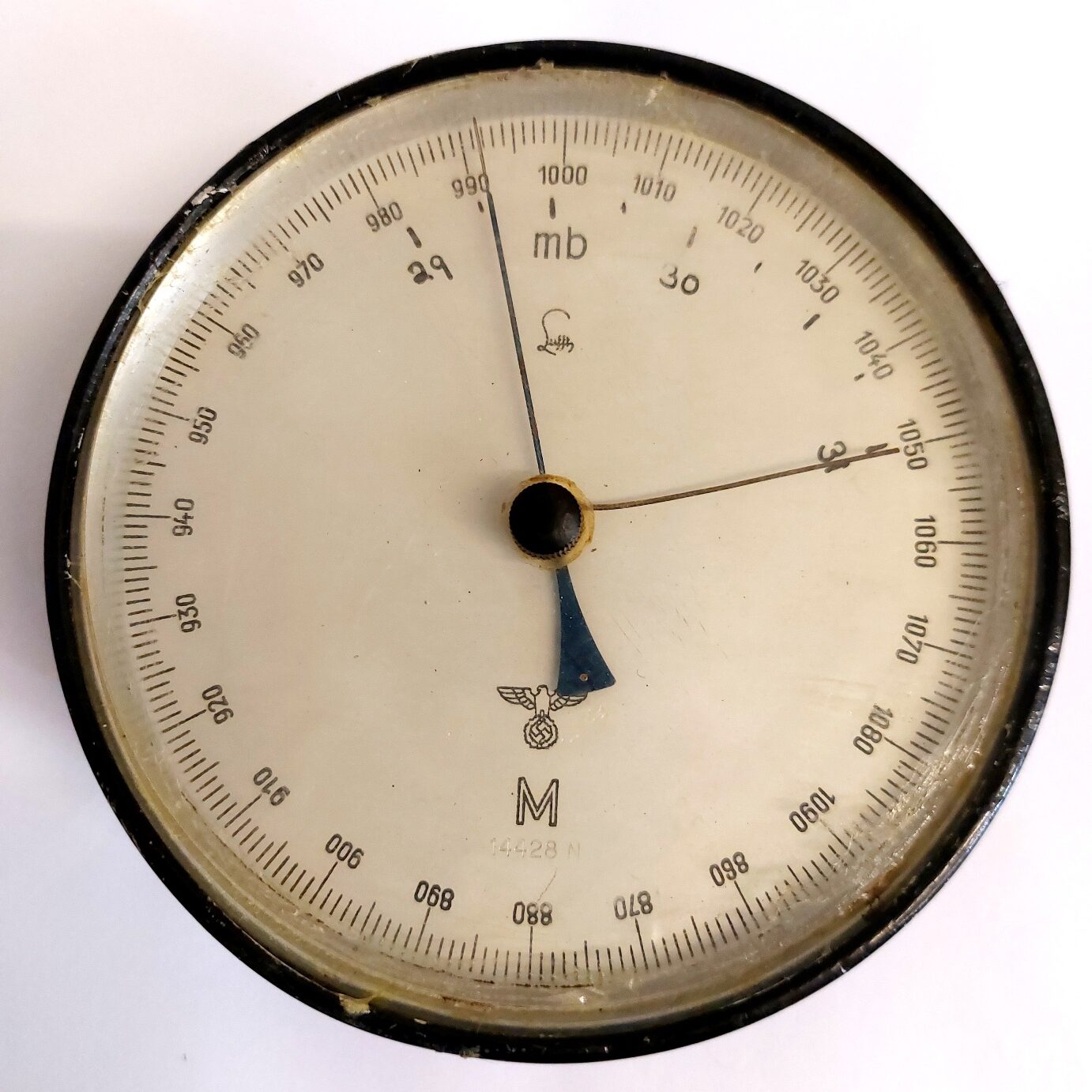 German, WW2, Kriegsmarine U-Boat Bulkhead Barometer by Lufft