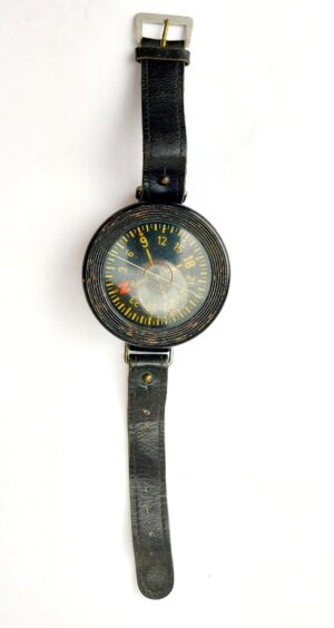 German, WW2 - c.1939, First Pattern Third Reich Luftwaffe AK39 “Armbandkompaß” Wrist Compass by Kadlec,, with Original Leather Strap