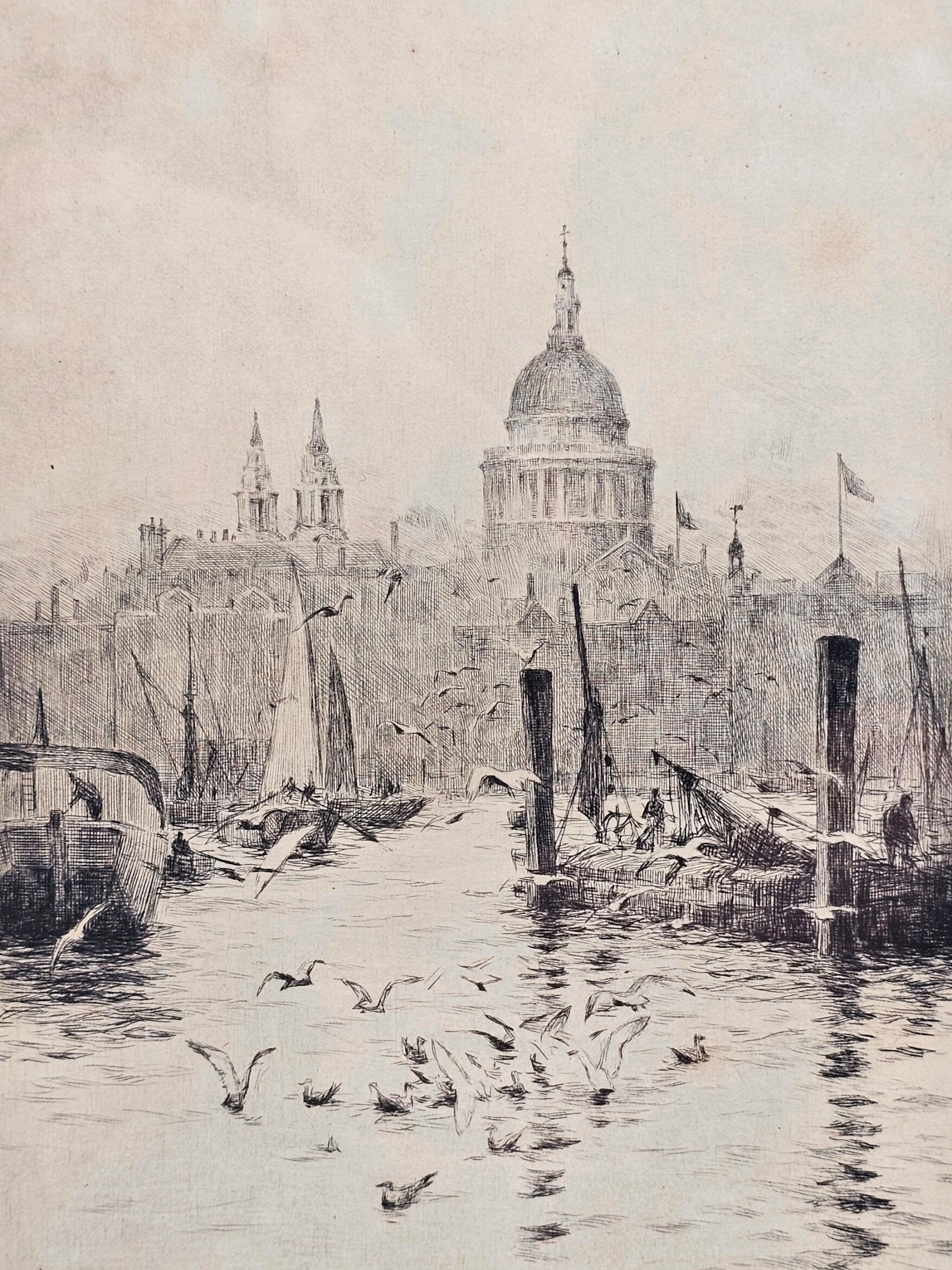 Rowland Langmaid 1897 -1956 Etching Of St Paul's Cathedral 3