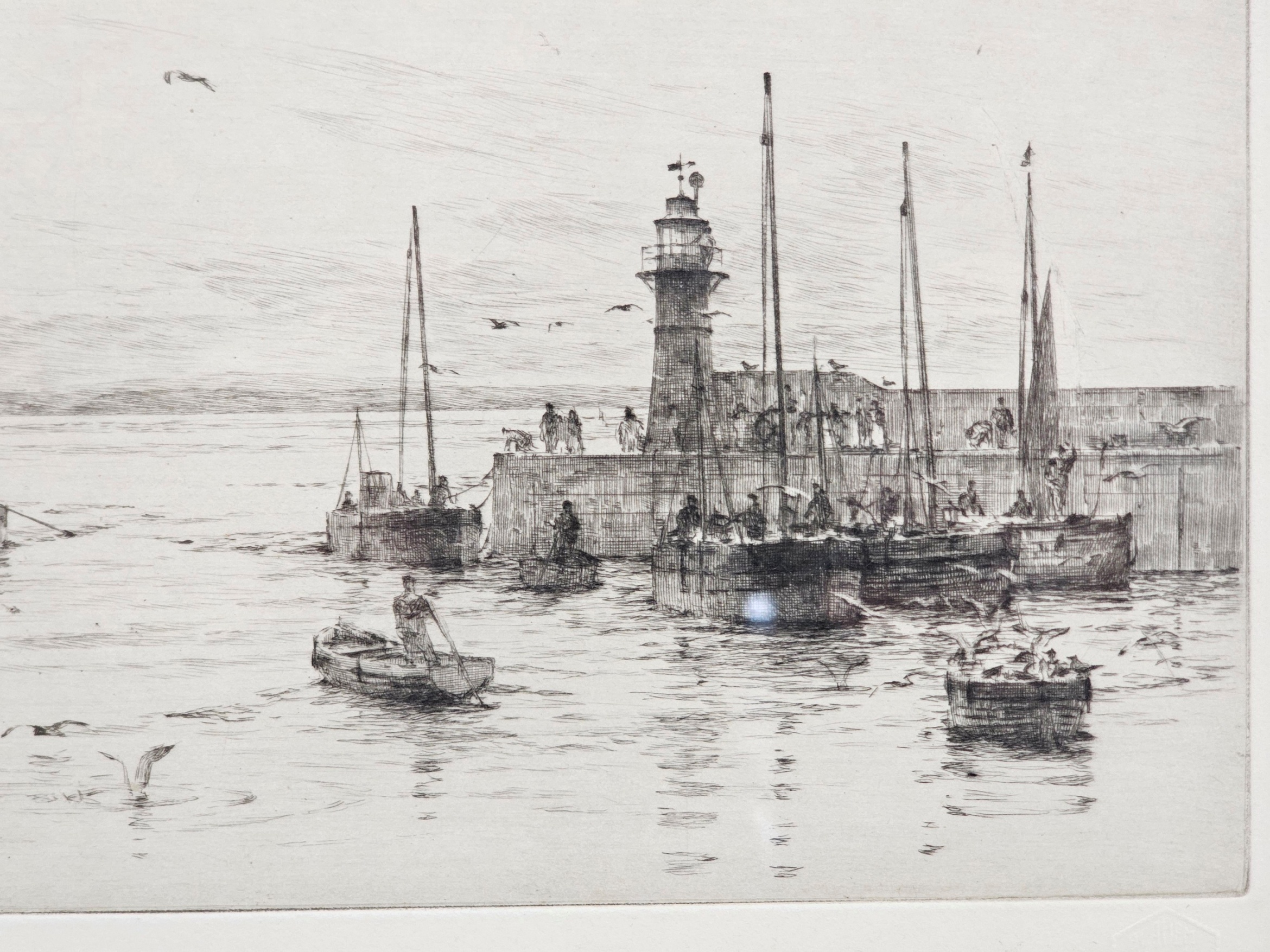 Rowland Langmaid Etching Of Newlyn And St Michaels Mount 3