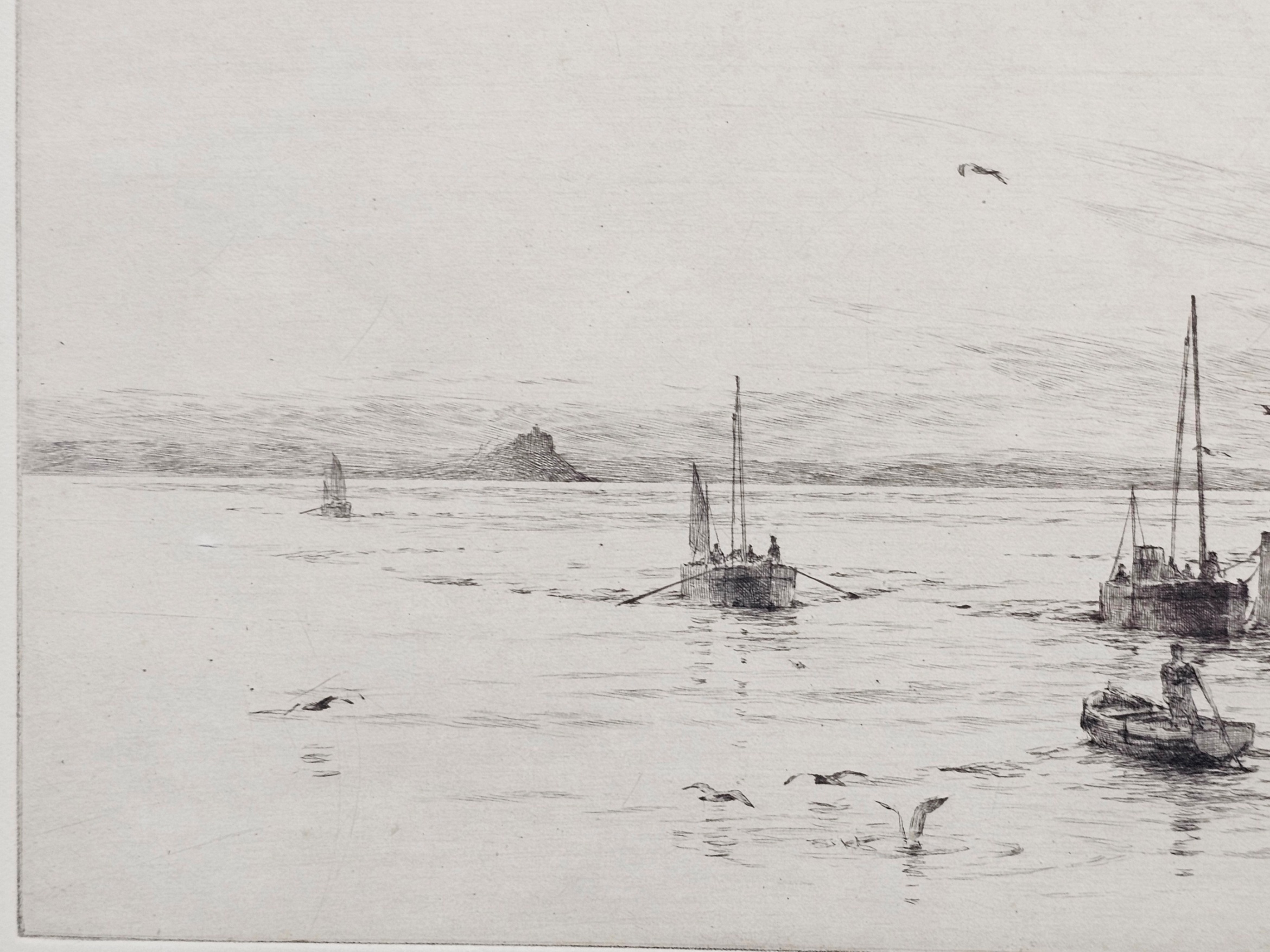 Rowland Langmaid Etching Of Newlyn And St Michaels Mount 4