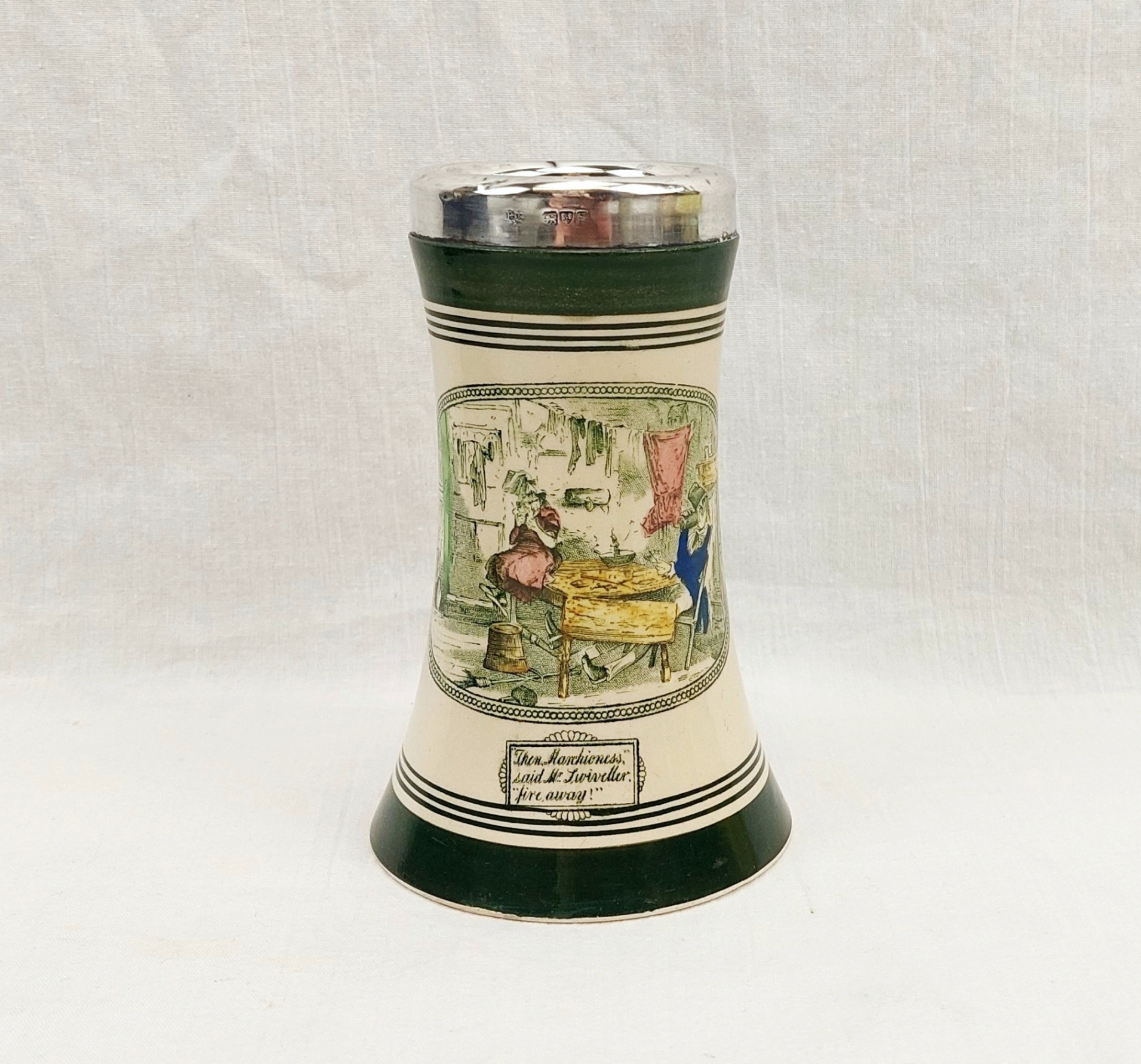 Sterling Silver Chester 1908 Rimmed Adams Dickens Vase 1