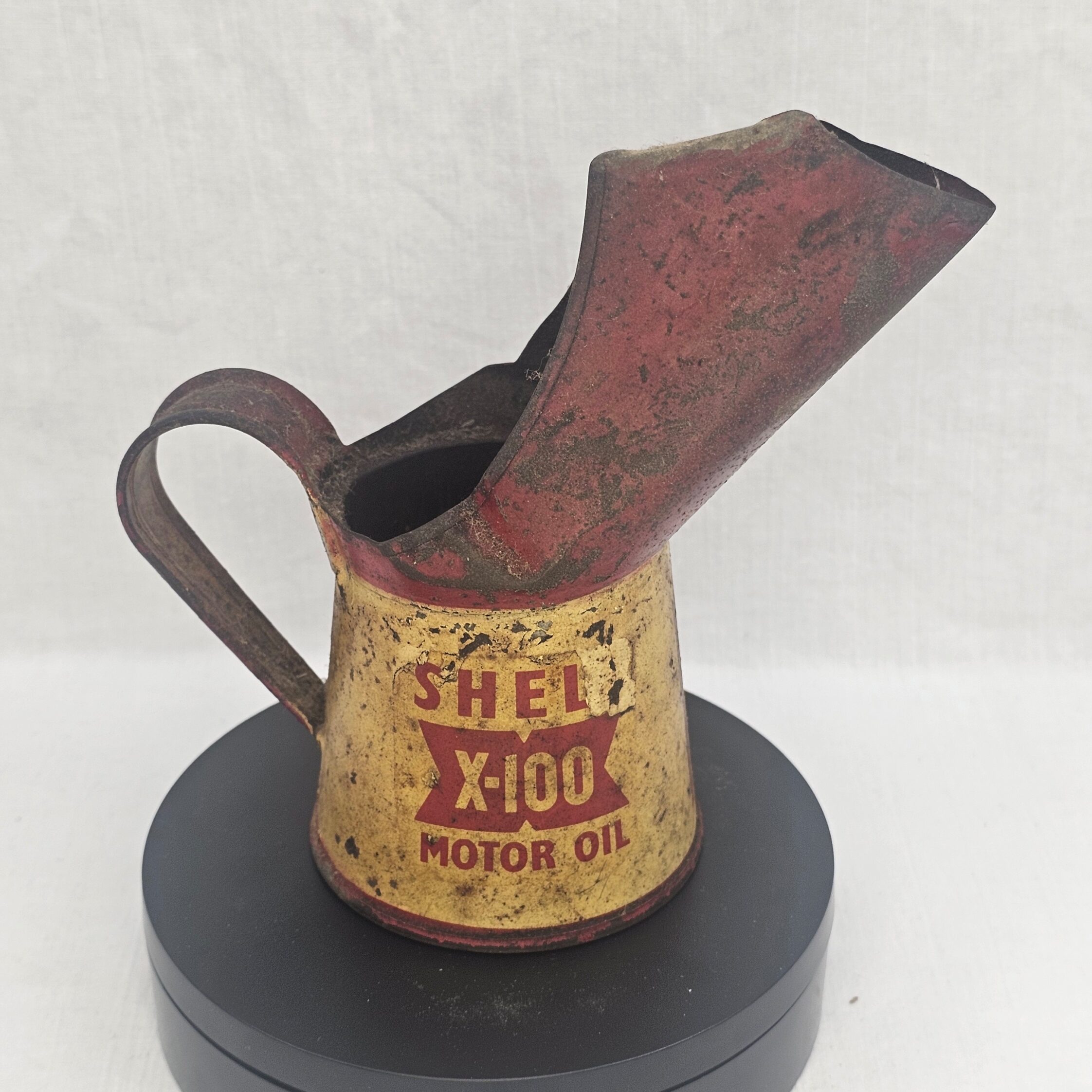 Vintage Shell X-100 Motor Oil Half Pint Petrol Can 1