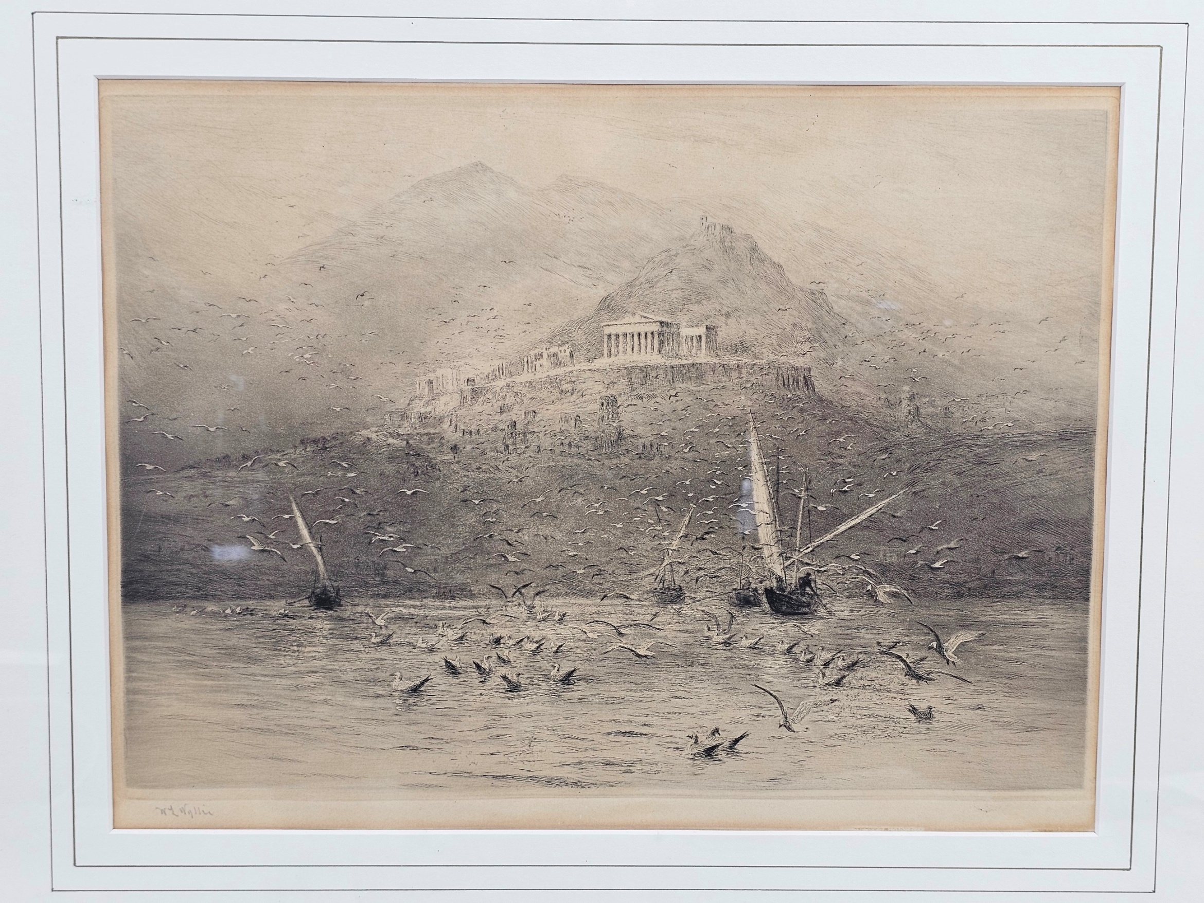 W. L. Wyllie 1851 To 1931 Etching Of The Poseidon Temple At Attica In Greece 2