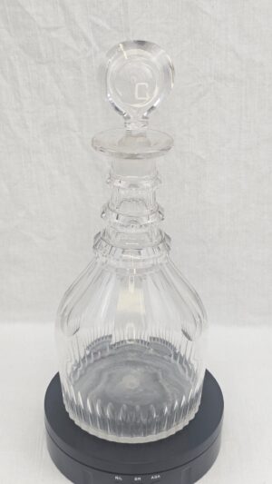 c1820 Cut Glass Three Ring Collar On Neck Decanter