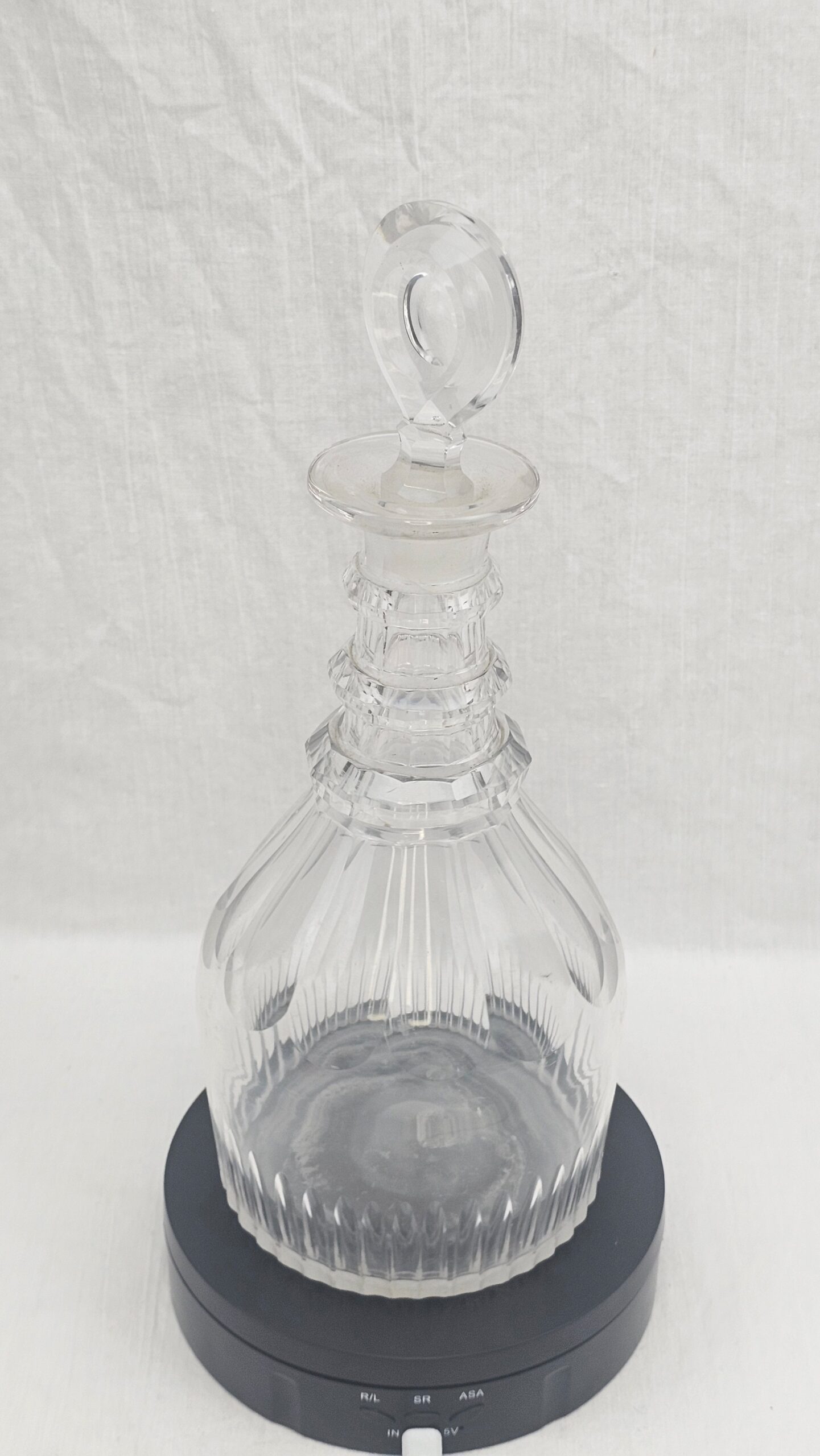 c1820 Cut Glass Three Ring Collar On Neck Decanter 2
