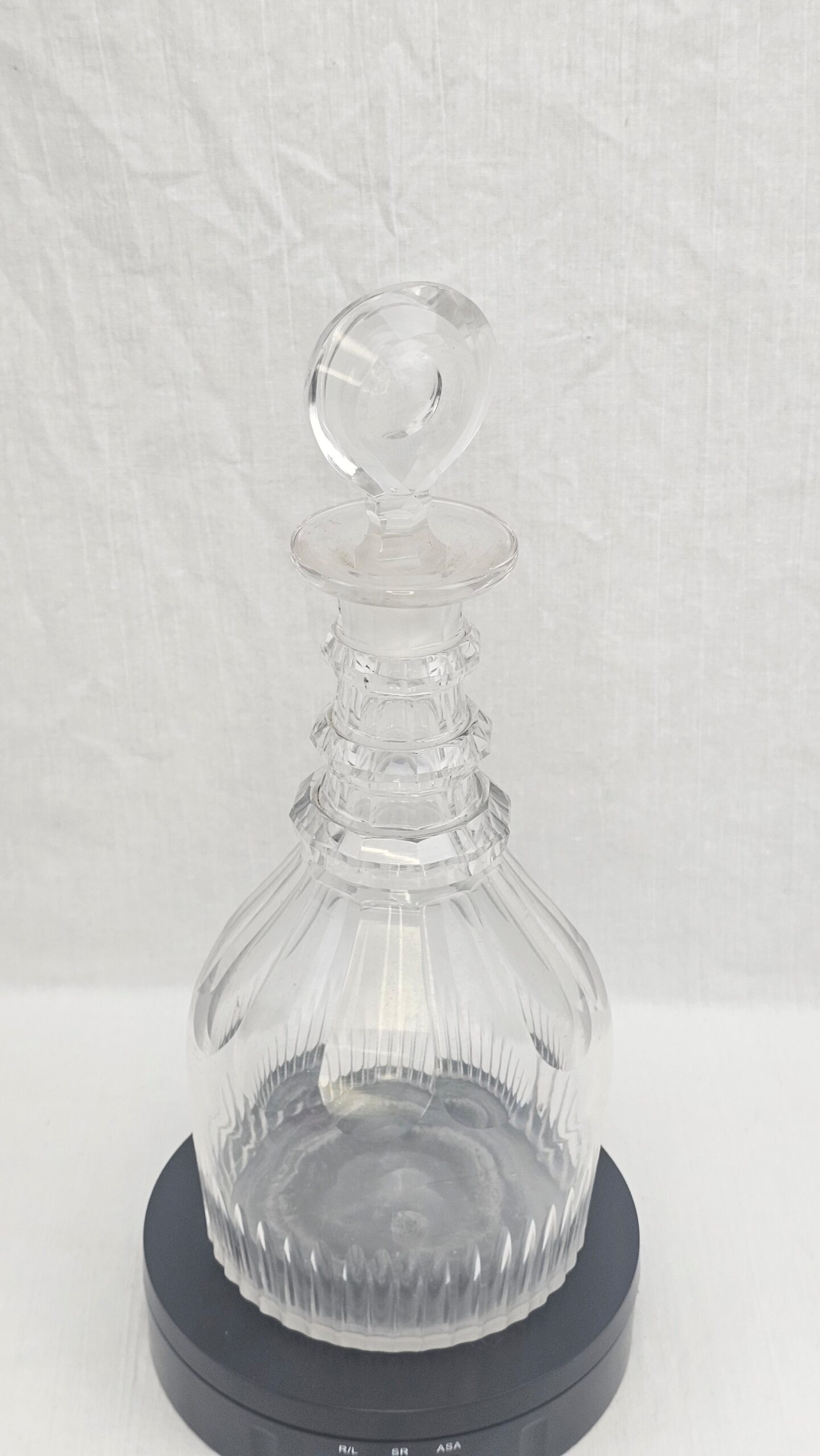 c1820 Cut Glass Three Ring Collar On Neck Decanter 4