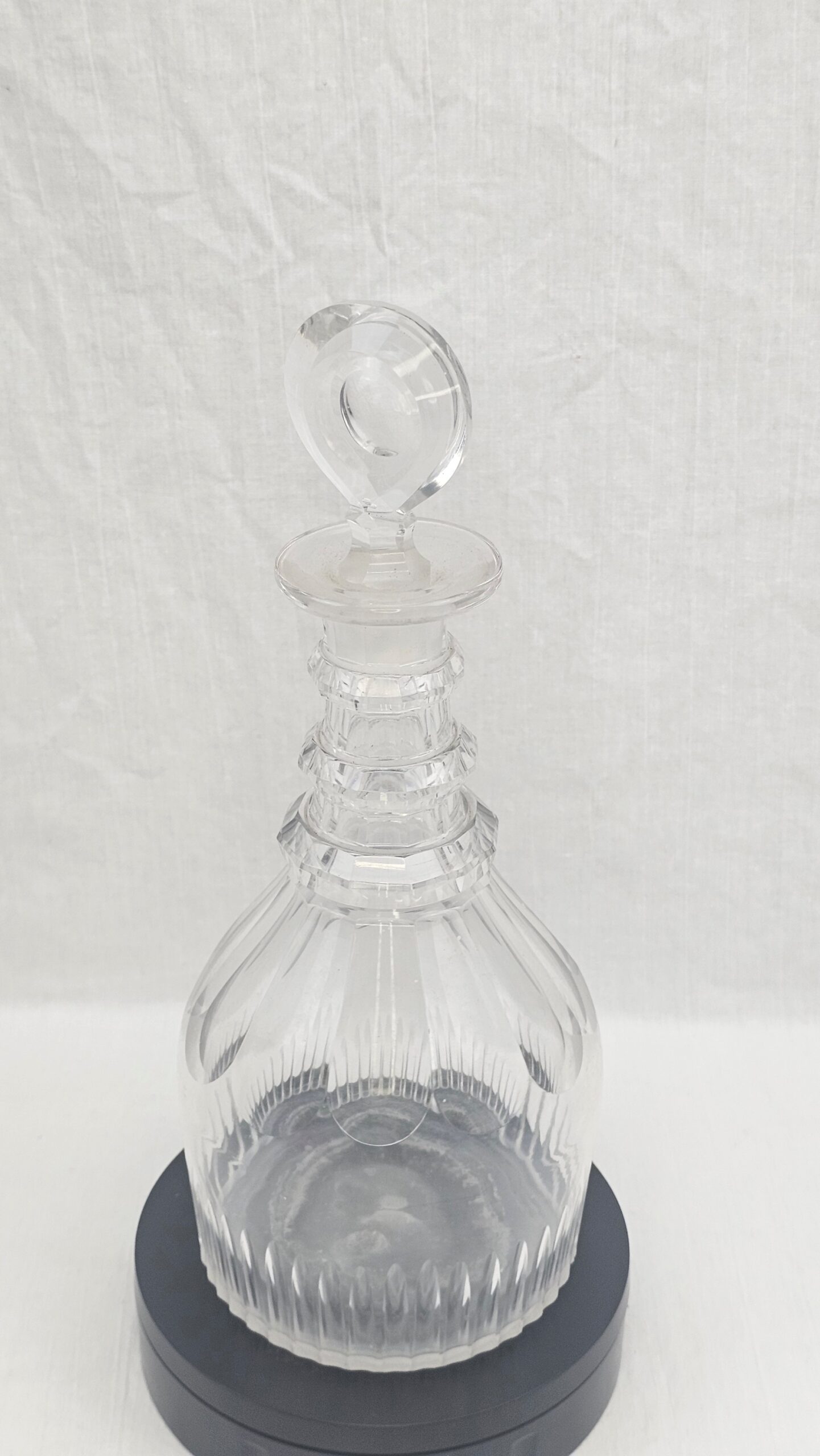 c1820 Cut Glass Three Ring Collar On Neck Decanter 5