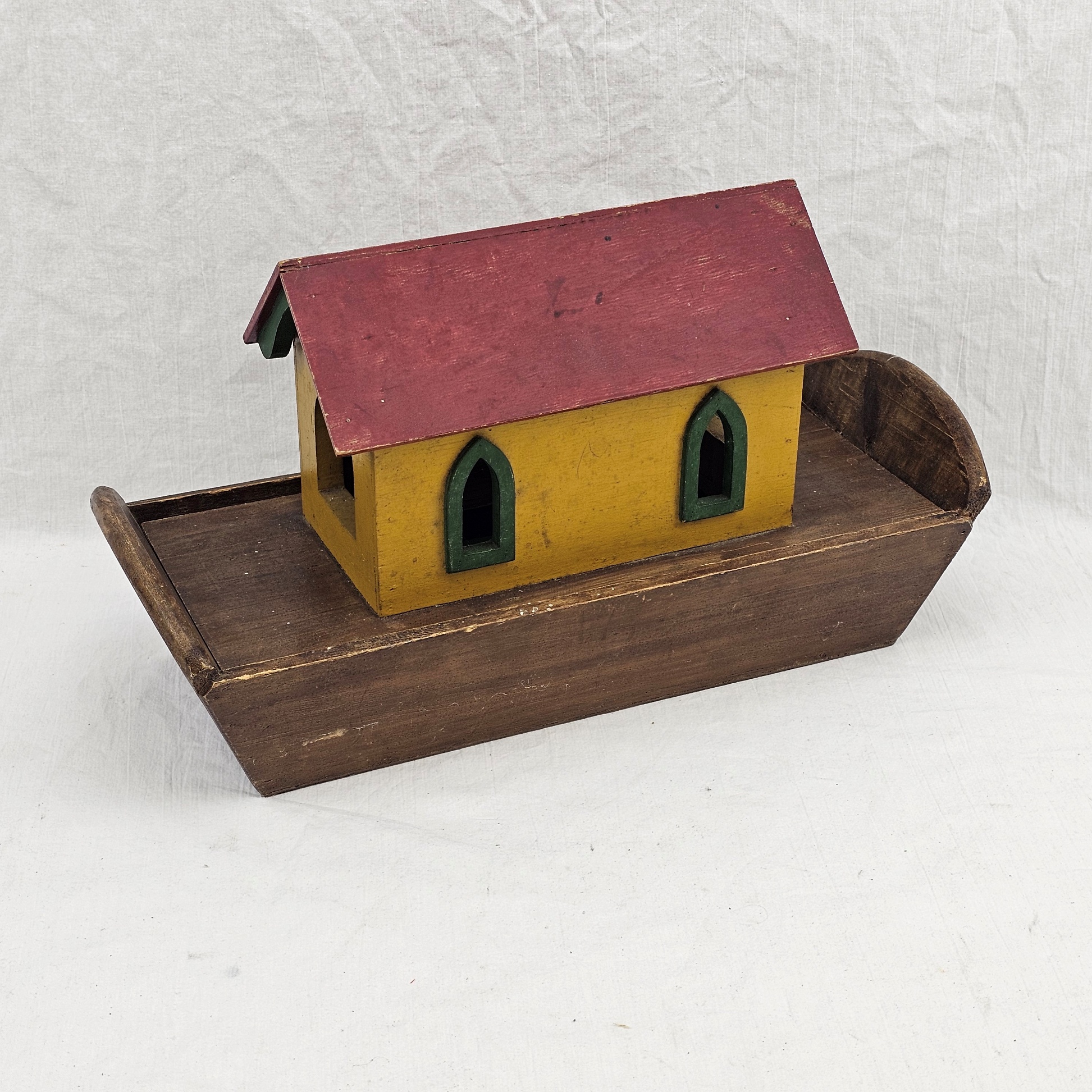 c1880 Probably German Wooden Noahs Ark And Animals 1