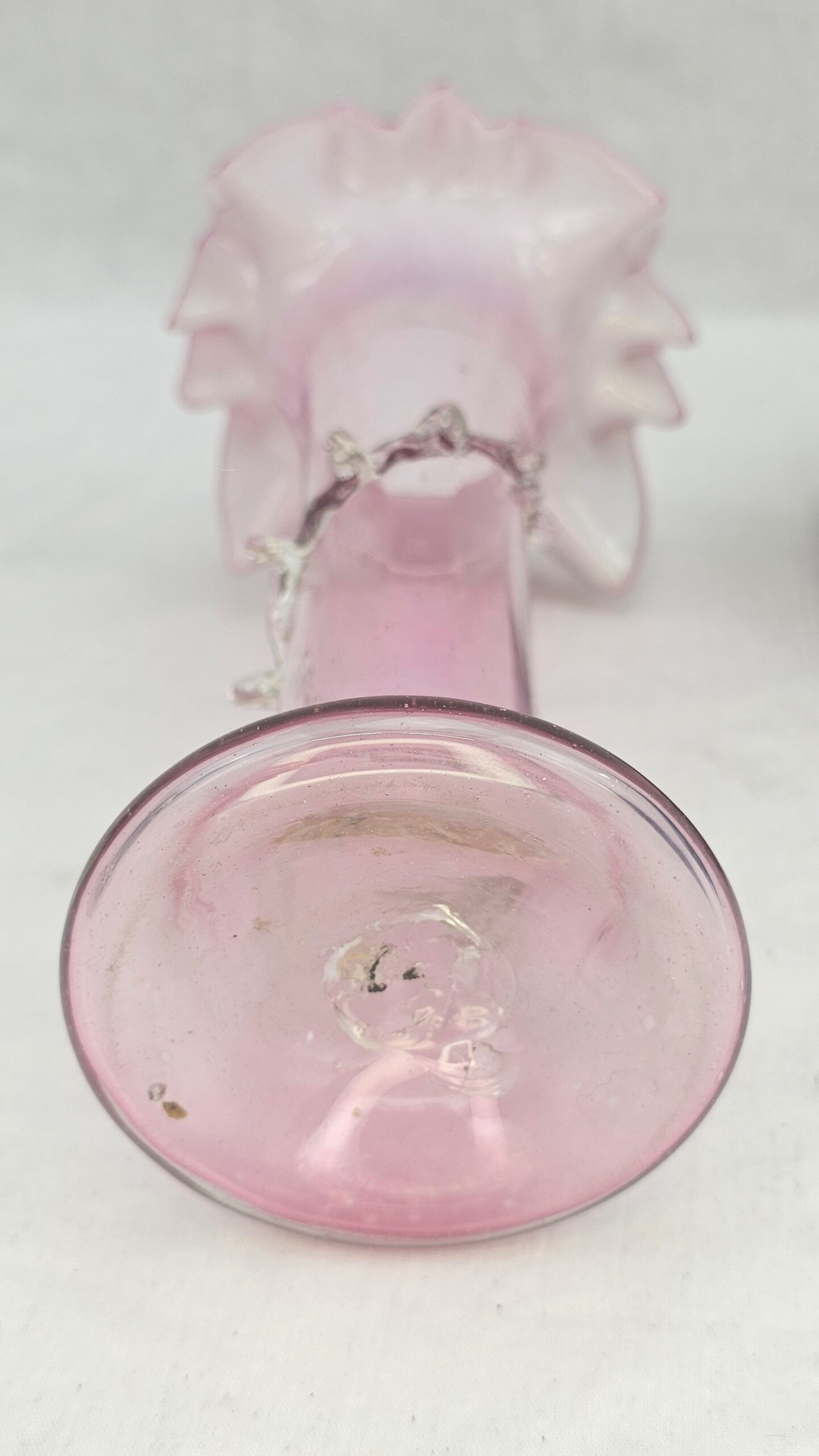 c1910 Fenton Crinkle Rim Art Glass Vase 8