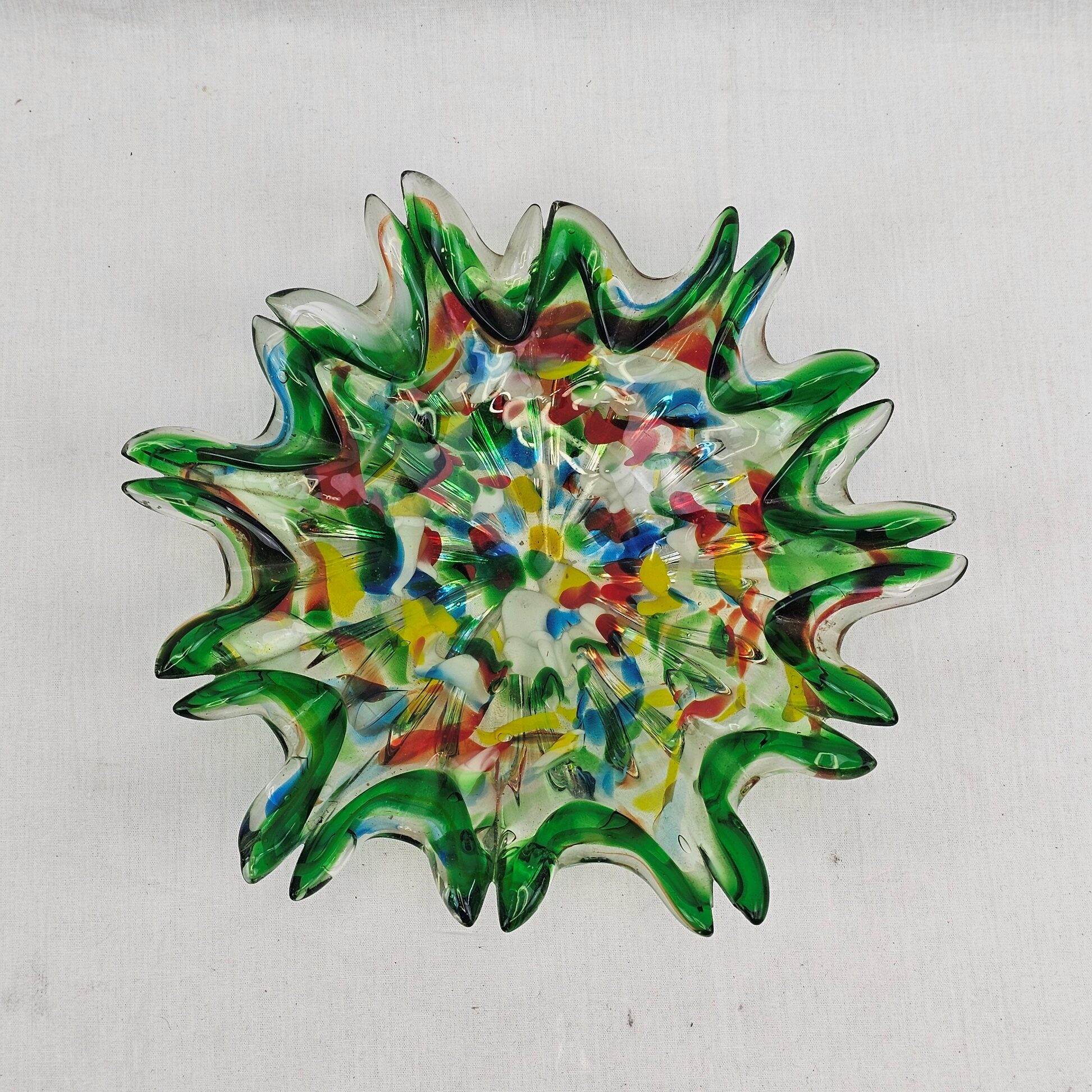 c1960 Murano Splattered Glass Candy Dsih 2