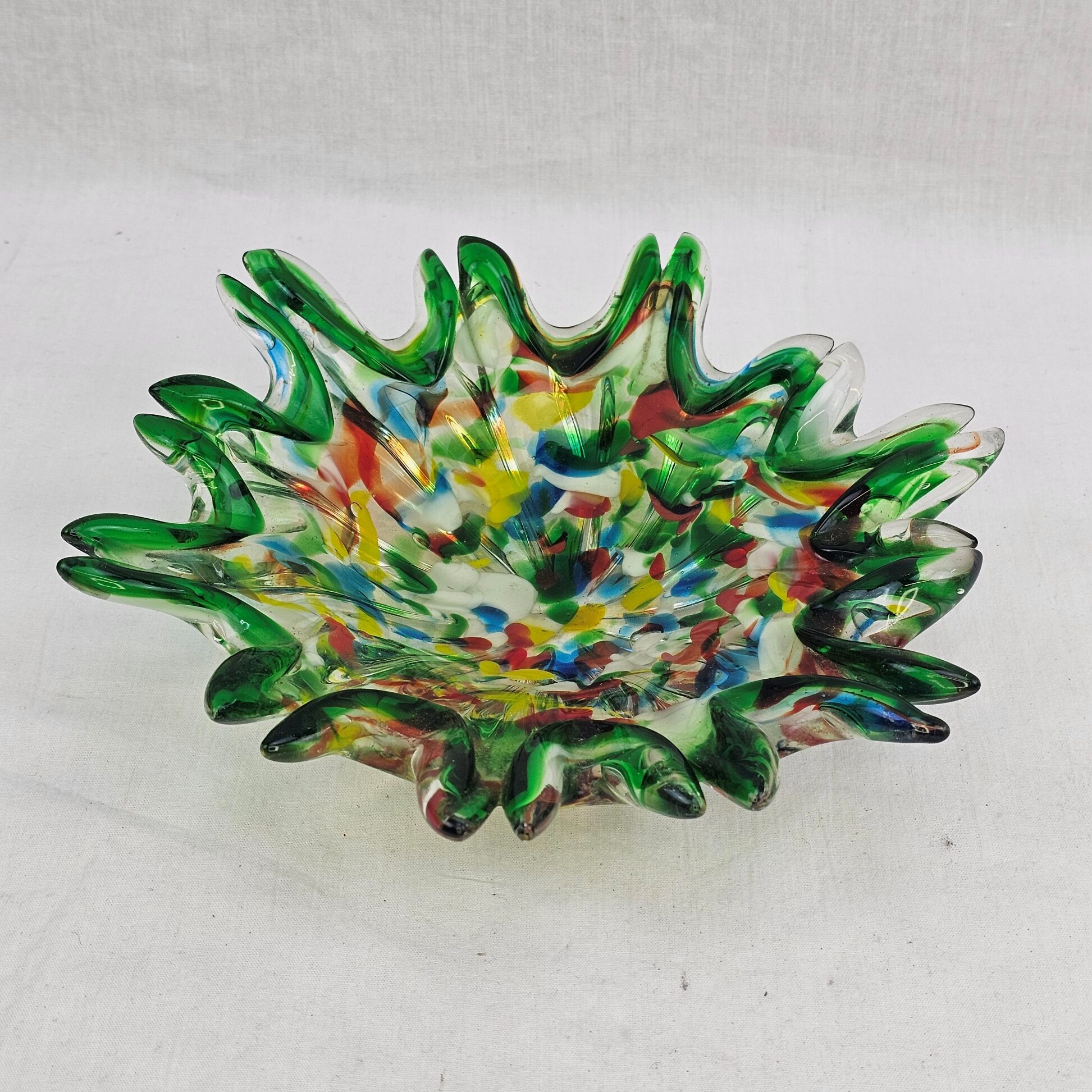 c1960 Murano Splattered Glass Candy Dsih 3