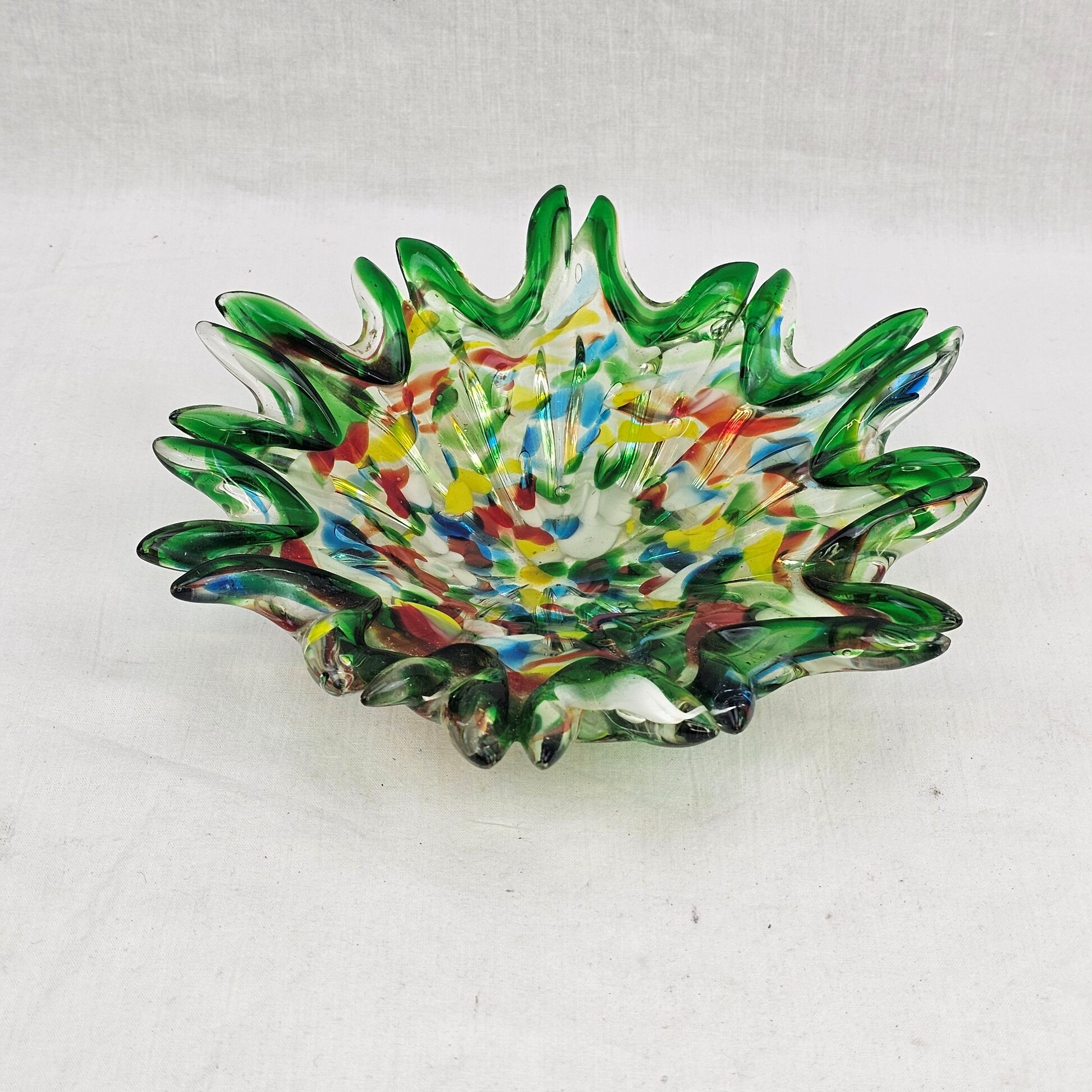 c1960 Murano Splattered Glass Candy Dsih 4