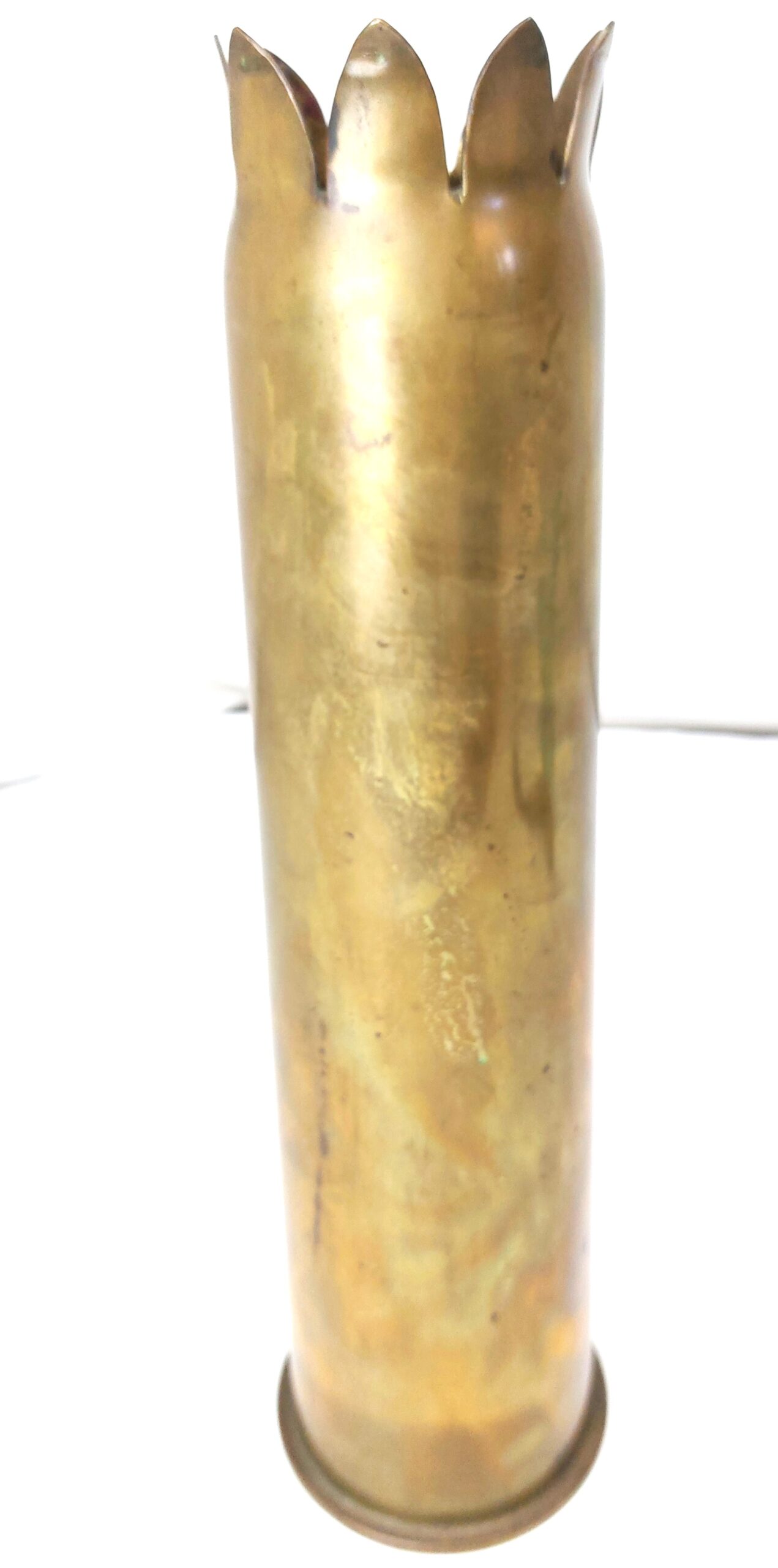 British / Commonwealth, Dated 1937, 3-Inch 20 CWT Mk II Anti-Aircraft Shell Case Trench Art Vase, VAEL, New Zealand Broad Arrow Marked - Image 2