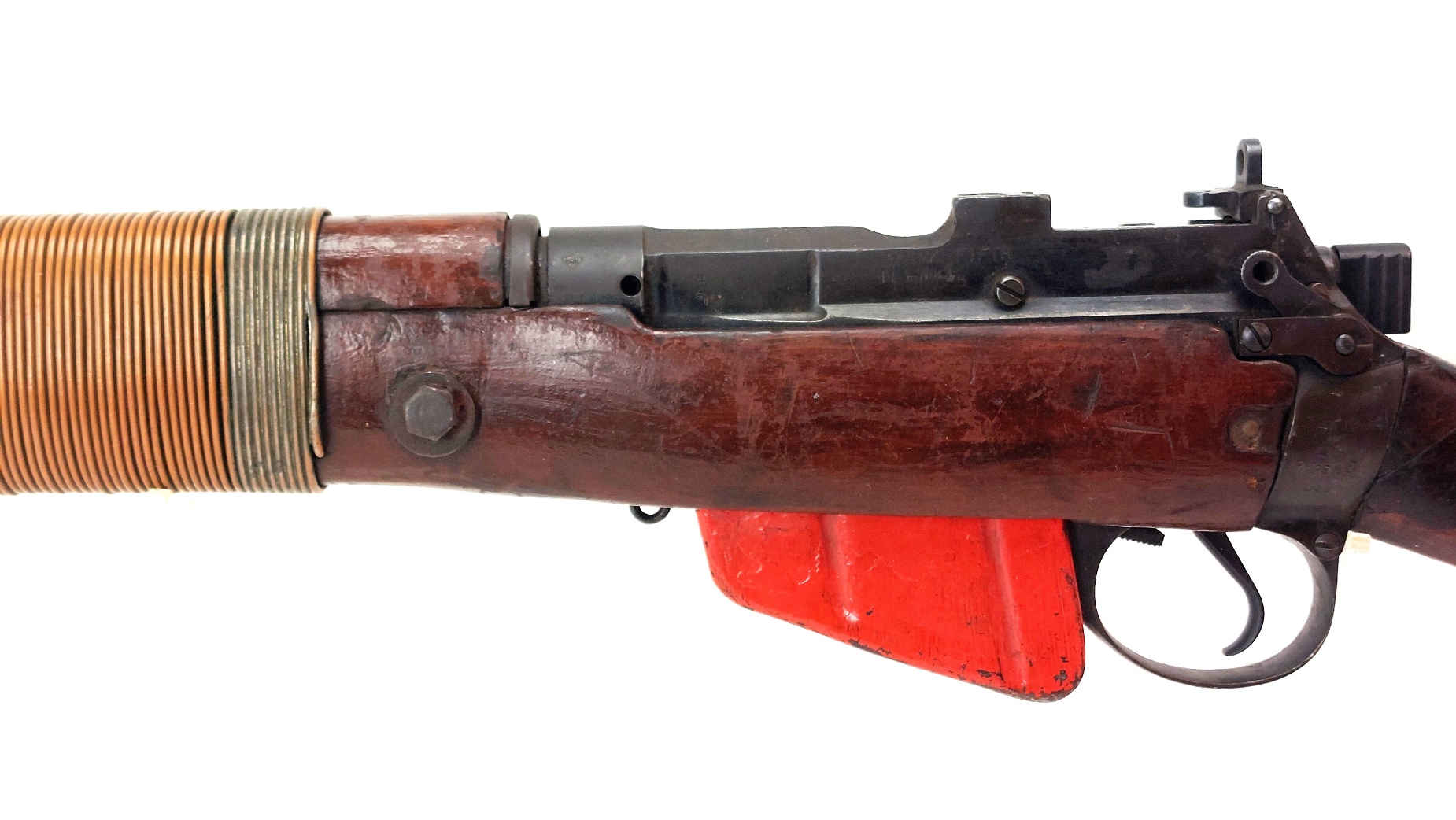 British, WW2-1944, No.4 Mk I Lee-Enfield Rifle Grenade Launcher, ROF Maltby, Serial No. BU12685, Original No.3 Mk I Cup Discharger, Wire-Reinforced Fore-end, Cocking & Dry-Firing, UK Deactivated - Image 13