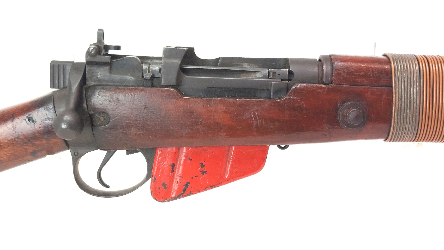 British, WW2-1944, No.4 Mk I Lee-Enfield Rifle Grenade Launcher, ROF Maltby, Serial No. BU12685, Original No.3 Mk I Cup Discharger, Wire-Reinforced Fore-end, Cocking & Dry-Firing, UK Deactivated - Image 3