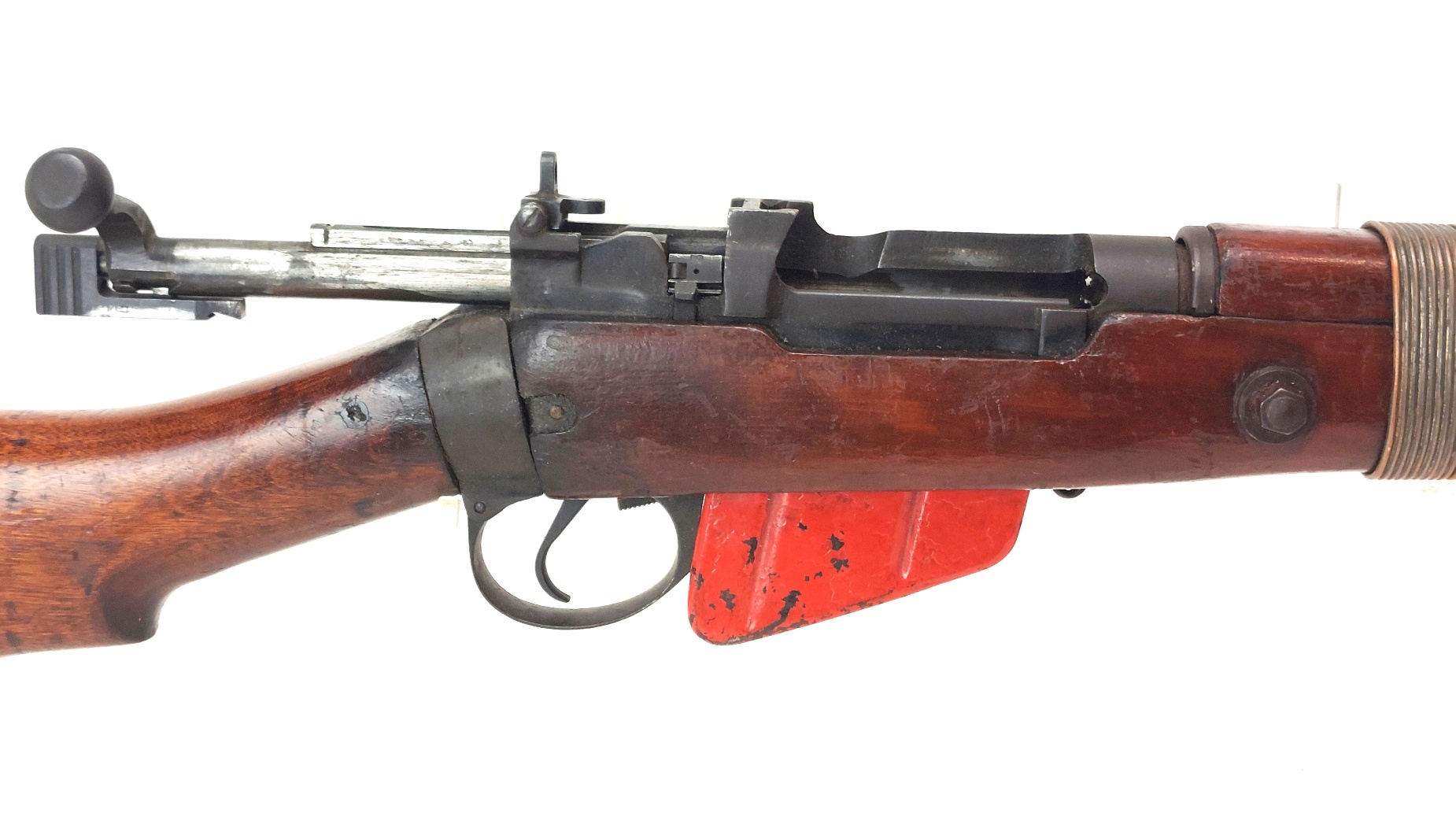 British, WW2-1944, No.4 Mk I Lee-Enfield Rifle Grenade Launcher, ROF Maltby, Serial No. BU12685, Original No.3 Mk I Cup Discharger, Wire-Reinforced Fore-end, Cocking & Dry-Firing, UK Deactivated - Image 4