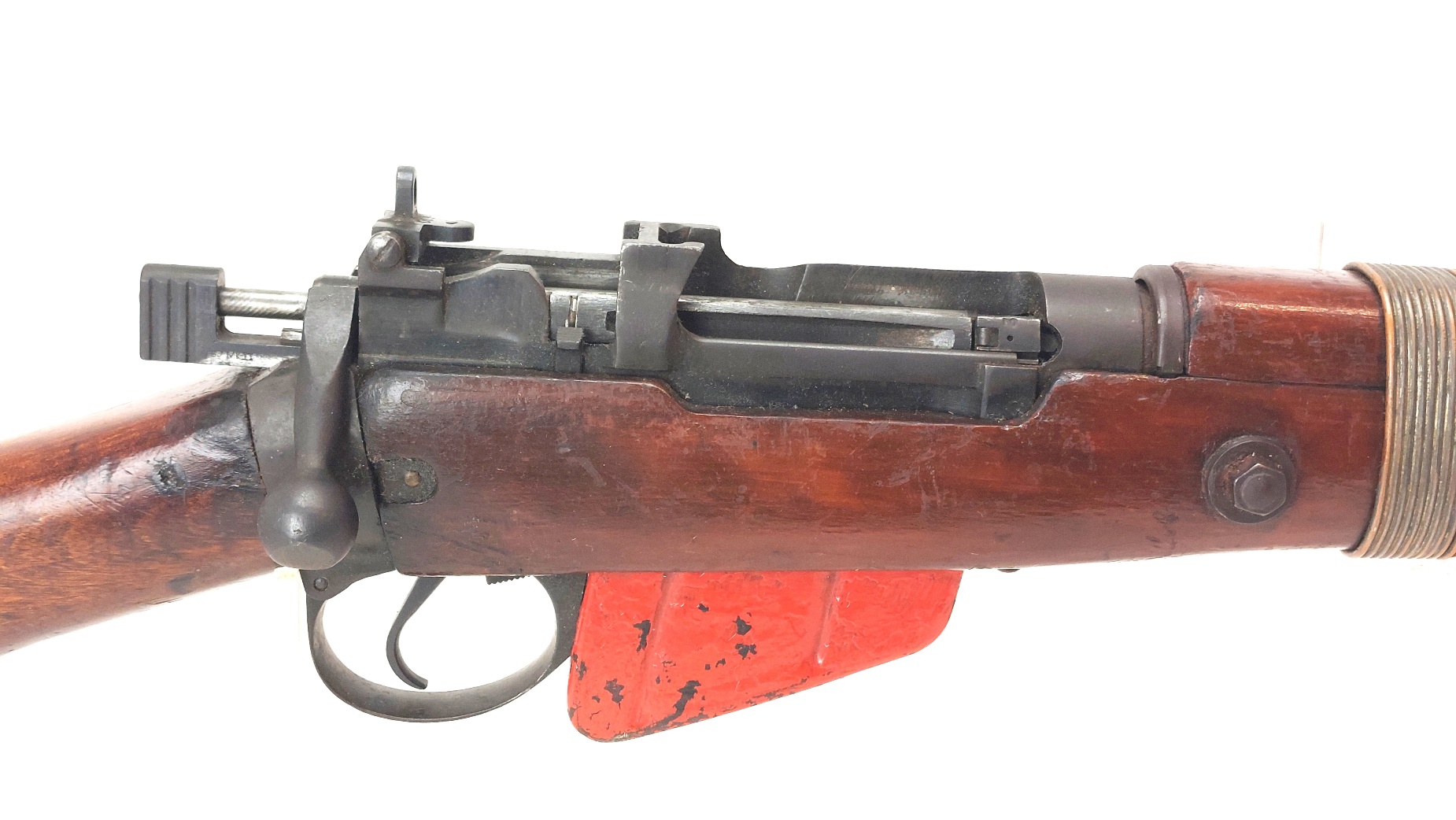 British, WW2-1944, No.4 Mk I Lee-Enfield Rifle Grenade Launcher, ROF Maltby, Serial No. BU12685, Original No.3 Mk I Cup Discharger, Wire-Reinforced Fore-end, Cocking & Dry-Firing, UK Deactivated - Image 5