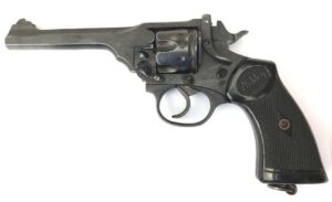 British, WW2-c.1944, Webley & Scott Mk IV .38/200 Service Revolver, 5-Inch Barrel, War Finish, Matching Serial No. 129061, EU Deactivated - 20