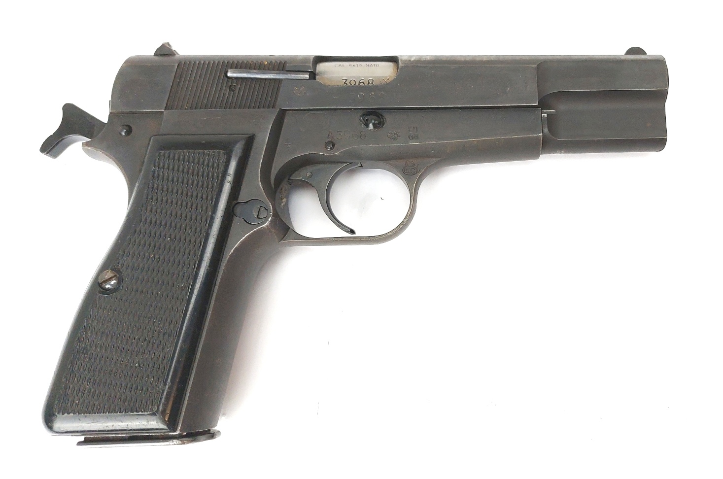Belgian, c.1985, FN Browning Hi-Power Mk II 9×19mm Semi-Automatic Pistol, Matching Serial No. A3968, Original Magazine, 50 Inert 9×19mm Cartridges, Doskocil box, Cocks & Dry-Fires, EU/UK Deactivated - Image 3