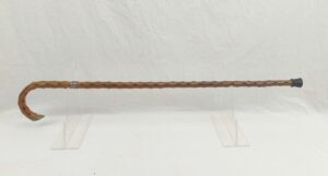 Birmingham 1902 Sterling Silver Tipped Knotted Wood Walking Cane