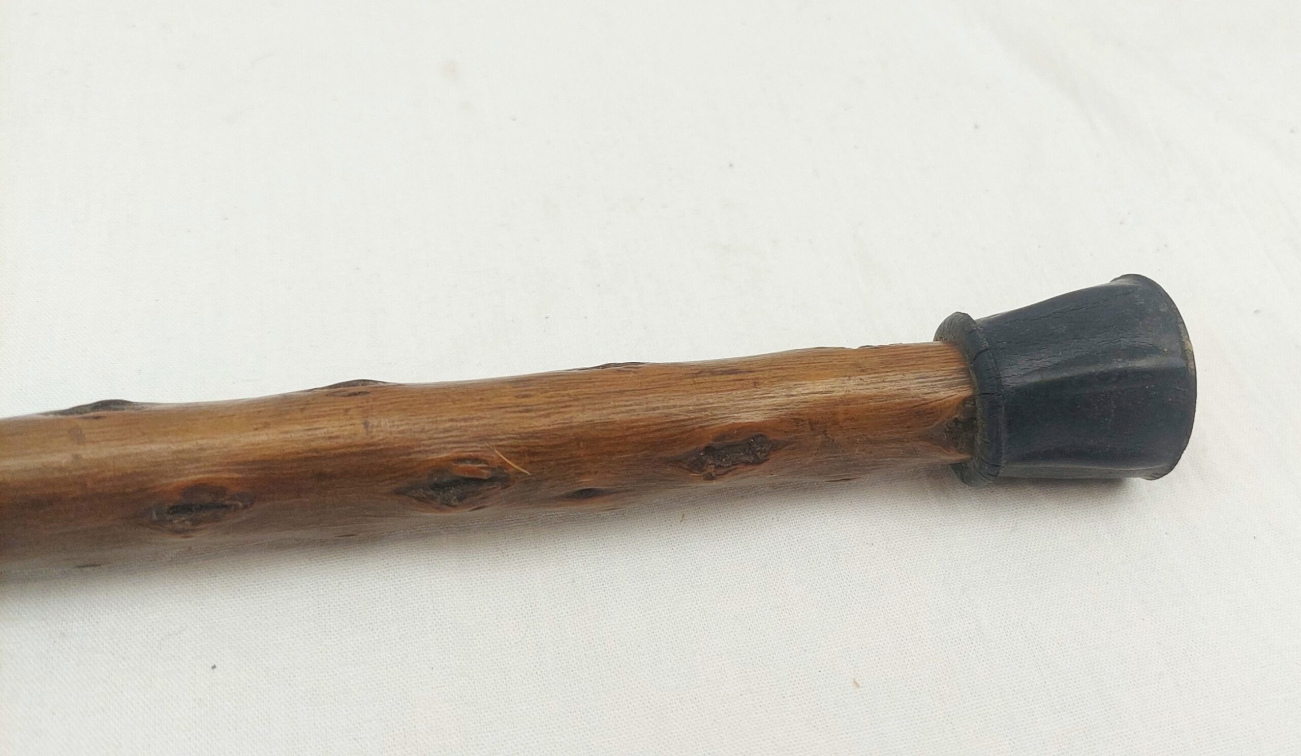 Birmingham 1902 Sterling Silver Tipped Knotted Wood Walking Cane - Image 3