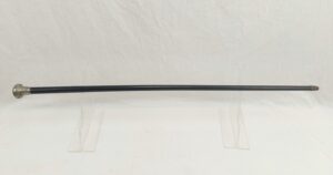 Birmingham 1912 Sterling Silver Pommel Tipped Eboninsed Wood Walking Cane