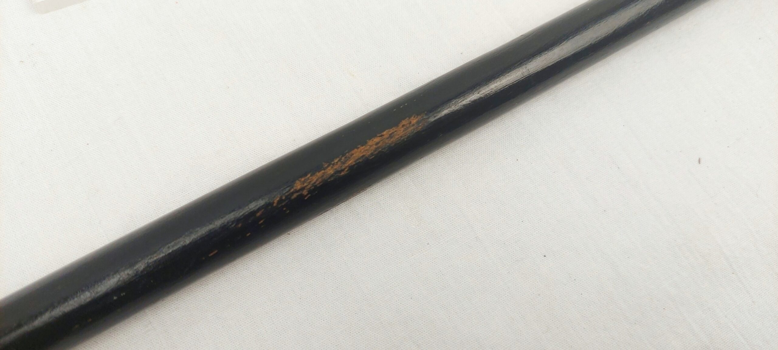 Birmingham 1912 Sterling Silver Pommel Tipped Eboninsed Wood Walking Cane - Image 4