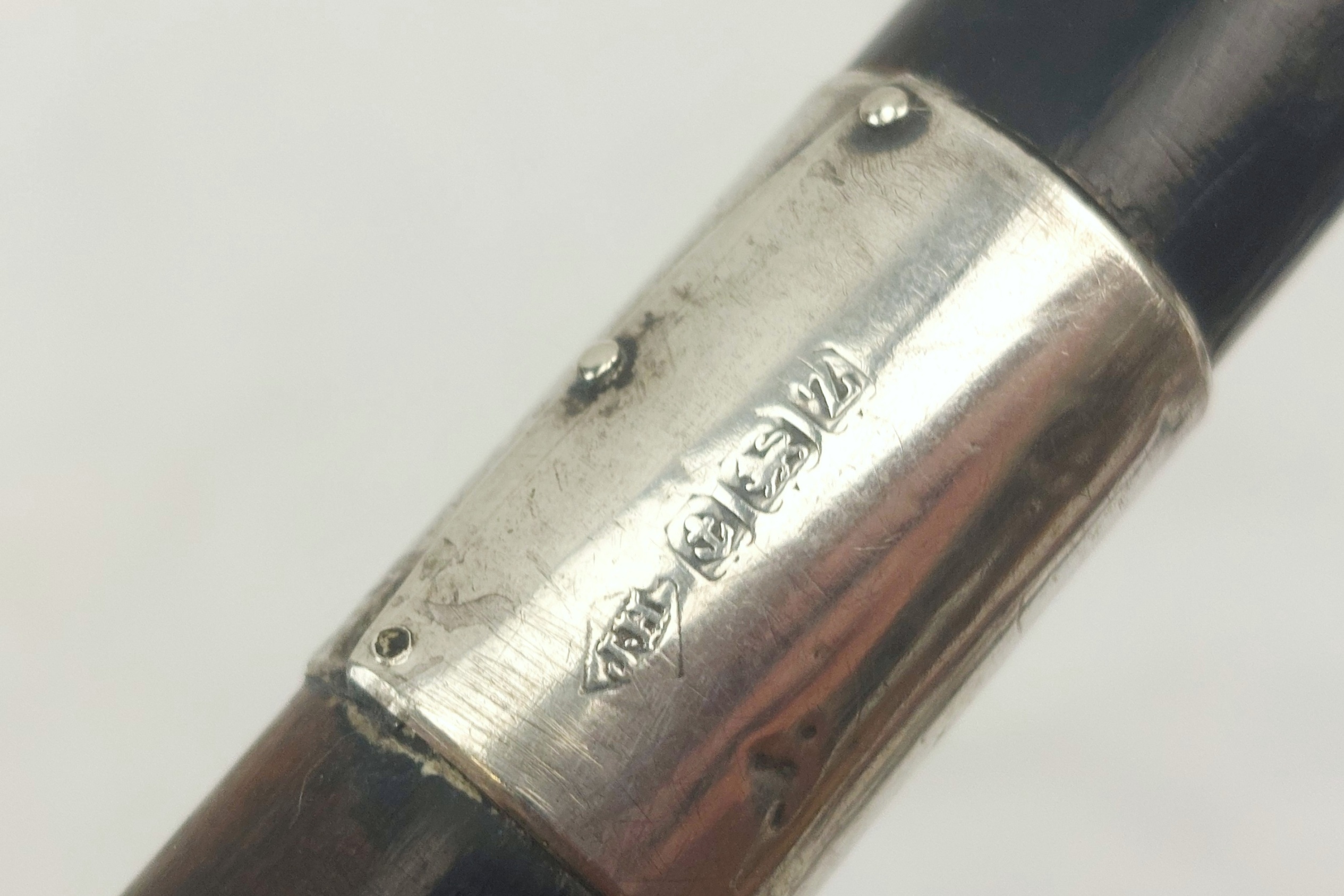 Birmingham 1924 Sterling Silver Tipped Walking Stick - Image 6