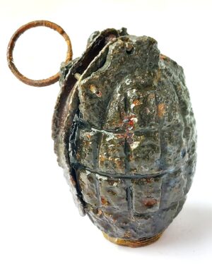 British, WWI, No.23 Mk I Mills Bomb Hand & Rifle Grenade, C.A.V. Marked, Original Lever & Pin, Inert