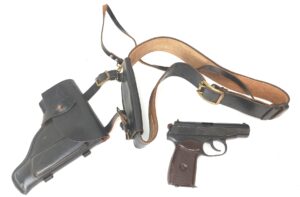 Bulgarian, Cold War - c.1993, Arsenal Makarov PM 9×18mm Semi-Automatic Pistol with Soviet Leningrad Officer's Holster, Belt & Harness, Serial No. KO331149, Old Spec Deactivated