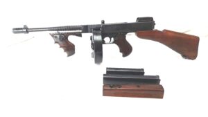 U.S., WW2-c.1941, Auto-Ordnance Model 1928A1 Thompson Submachine Gun, Serial No. A.O.43457, Lyman Sight, Finned Barrel & Cutts Compensator, 50-Round Drum, 20- and 30-Round Magazines & Spare Horizontal Foregrip, Pre-EU UK Deactivated