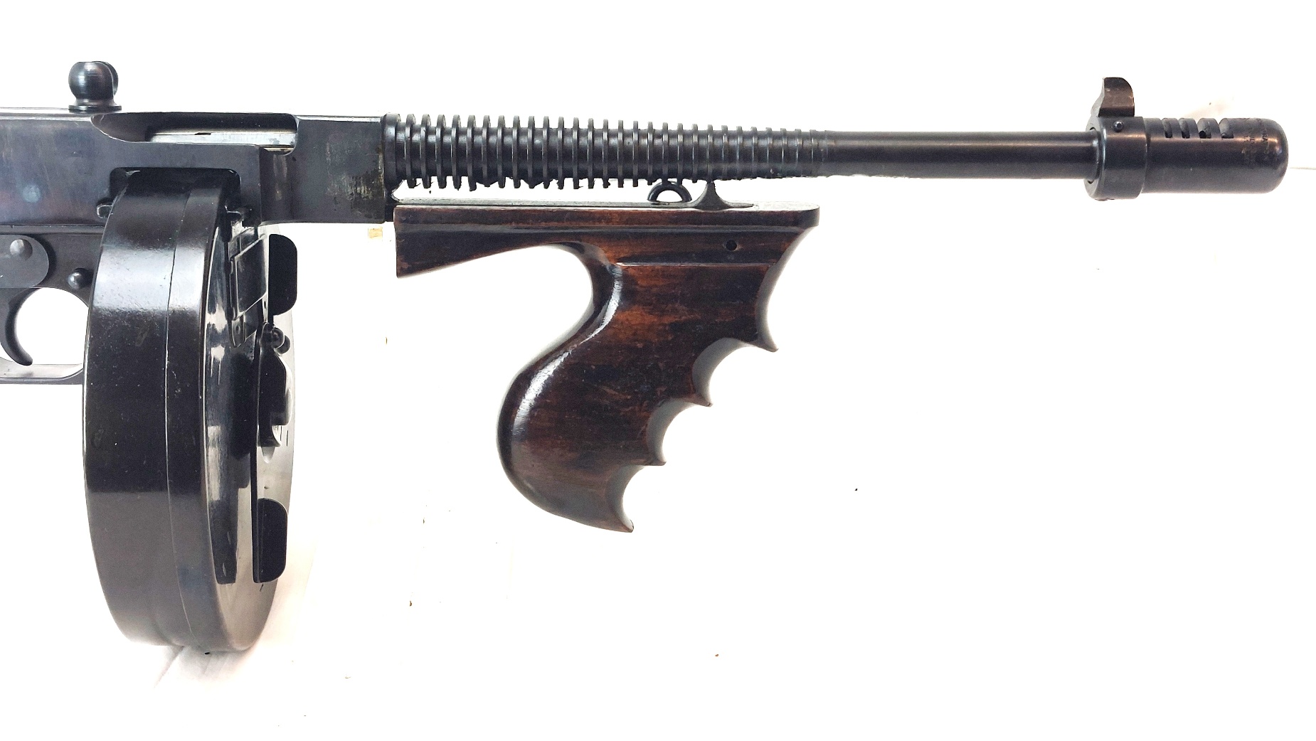 U.S., WW2-c.1941, Auto-Ordnance Model 1928A1 Thompson Submachine Gun, Serial No. A.O.43457, Lyman Sight, Finned Barrel & Cutts Compensator, 50-Round Drum, 20- and 30-Round Magazines & Spare Horizontal Foregrip, Pre-EU UK Deactivated - Image 5