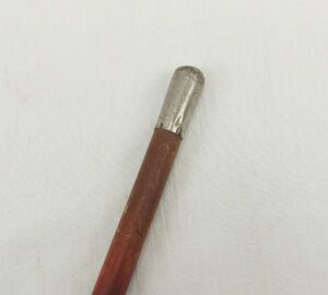 Edwardian White Metal Tipped Wooden Swagger Stick