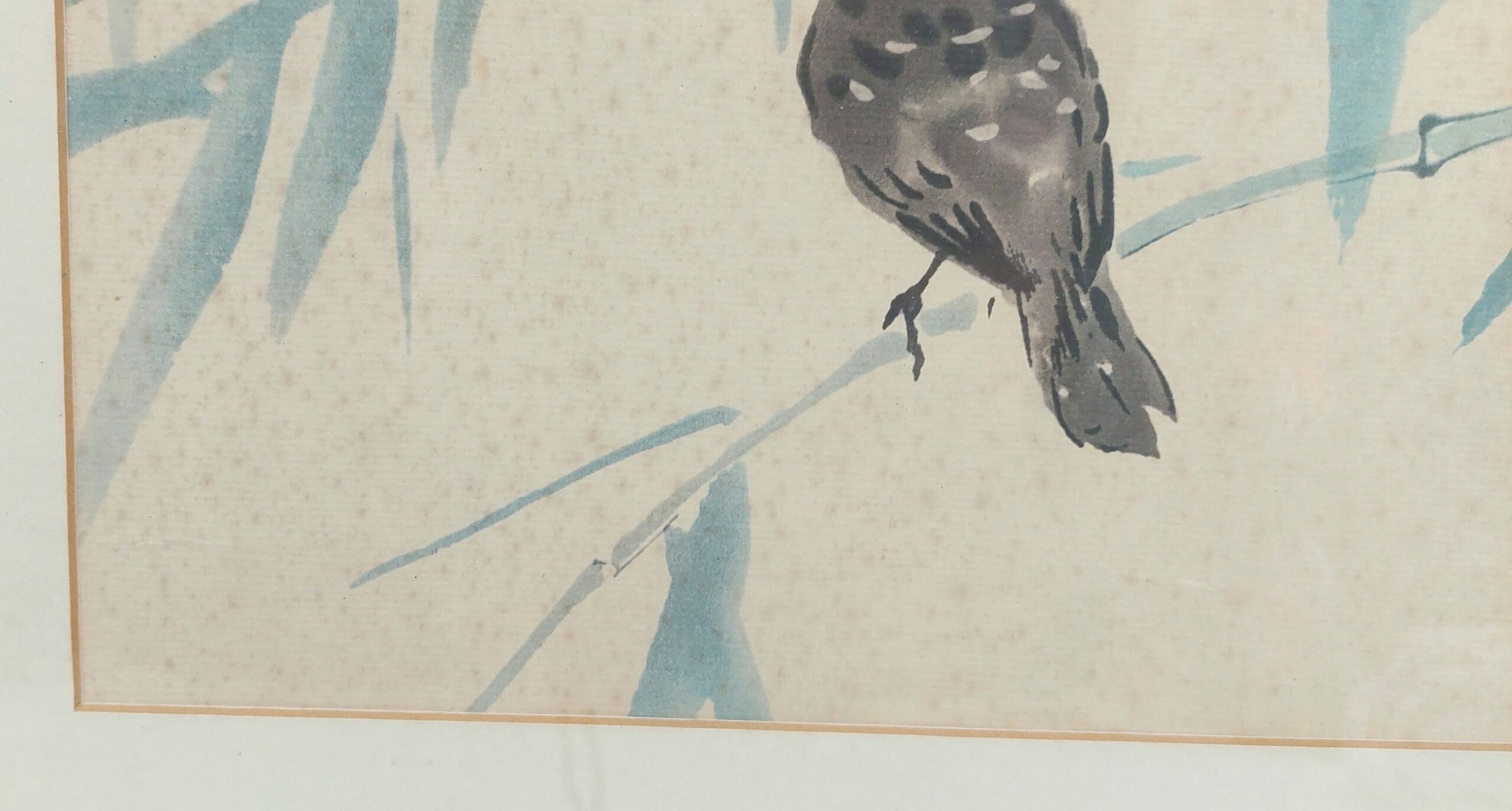 Framed 1950s Chinese Watercolour Of Songbirds - Image 5