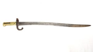 French, Franco-Prussian War Era, Model 1866 Chassepot Yataghan Sword Bayonet, Imperial Tulle Arsenal, Dated Nov 1870, No. 1338