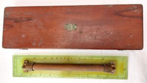 British, Late 19th / Early 20th Century, Admiralty-Style Celluloid Rolling Parallel Rule / Maritime Chart Plotter by G. Lee & Son, Portsmouth, in Hardwood Case