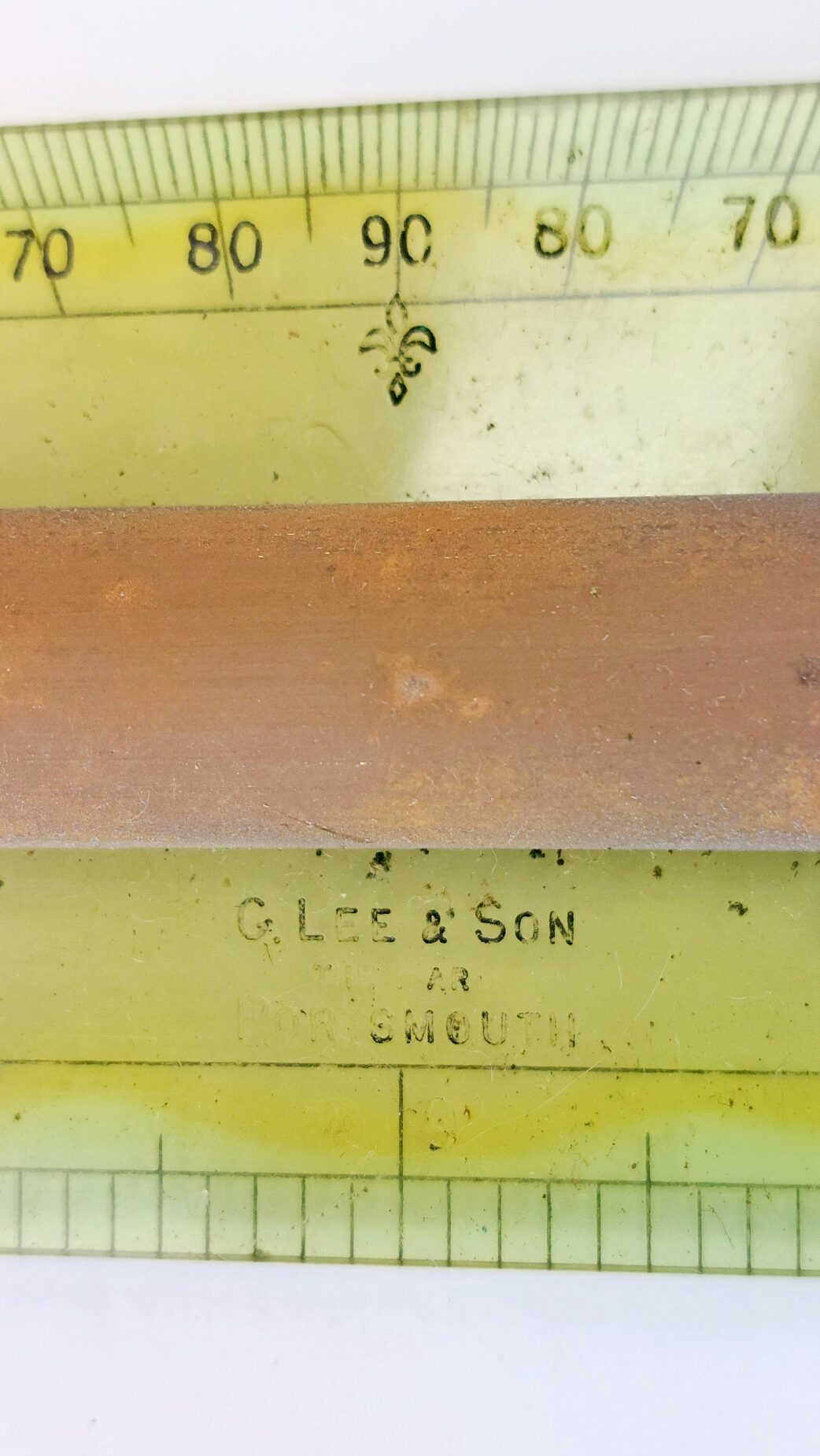 British, Late 19th / Early 20th Century, Admiralty-Style Celluloid Rolling Parallel Rule / Maritime Chart Plotter by G. Lee & Son, Portsmouth, in Hardwood Case - Image 3
