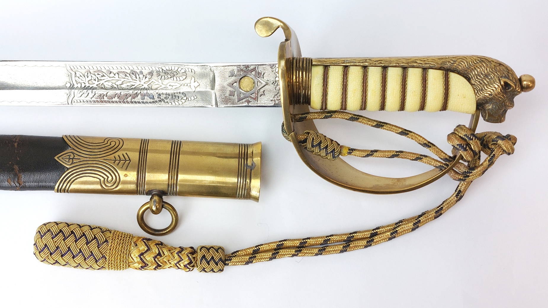 British, George V Era, Pattern 1827 Royal Navy Officer’s Parade Sword with Scabbard & Portepee - Image 2